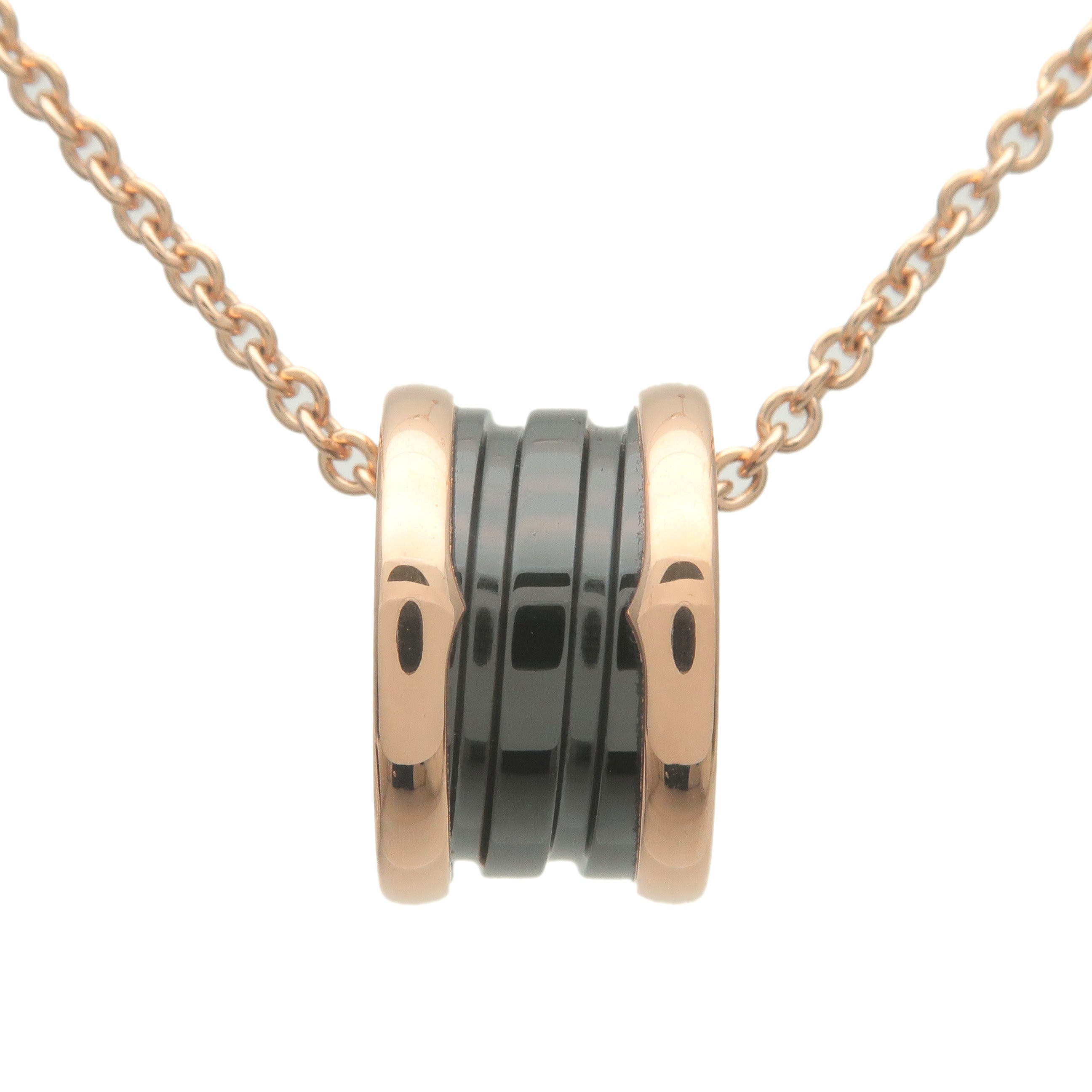 BVLGARI-B-zero1-Necklace-Black-Ceramic-K18-750PG-Rose-Gold