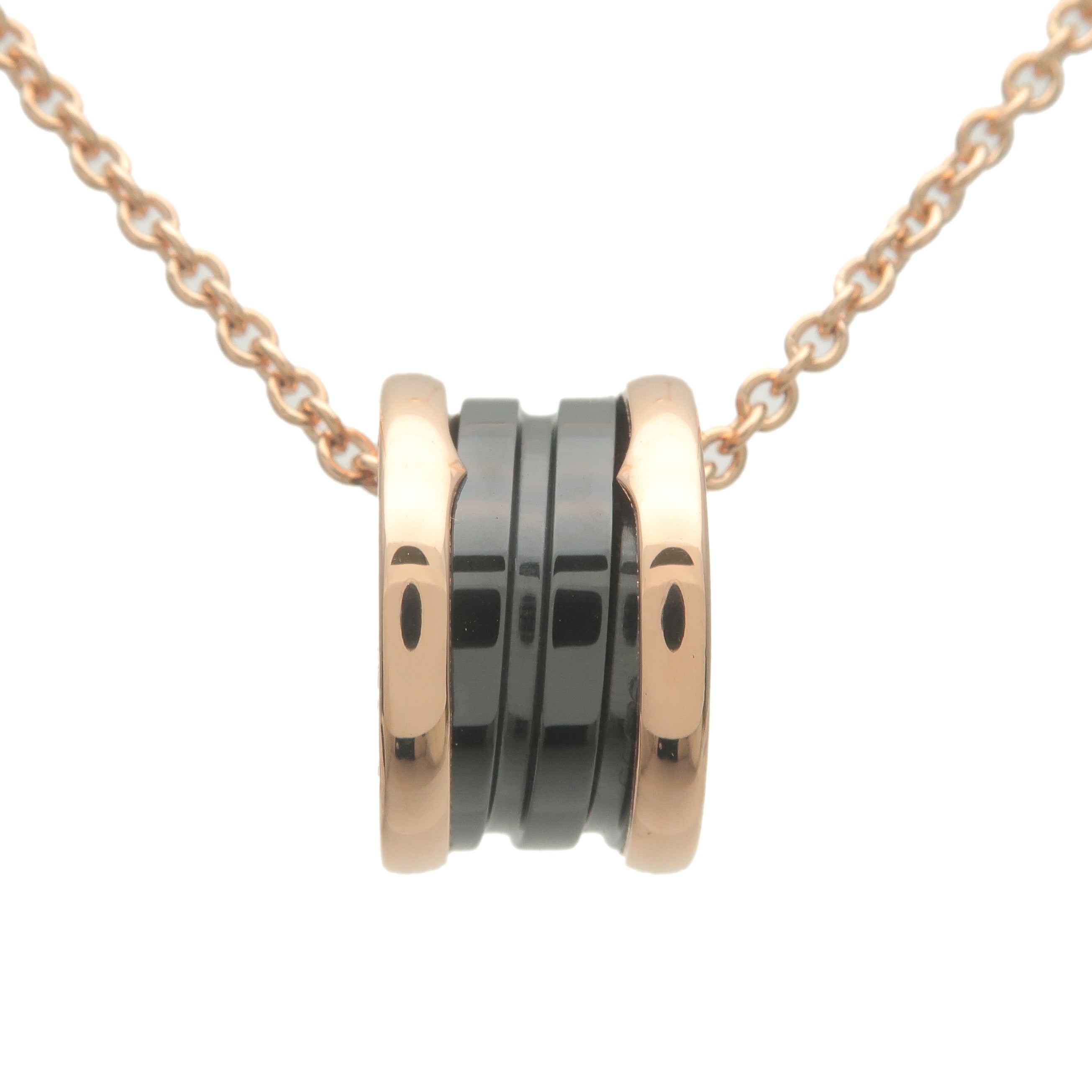 BVLGARI B-zero1 Necklace Black Ceramic K18 750PG Rose Gold