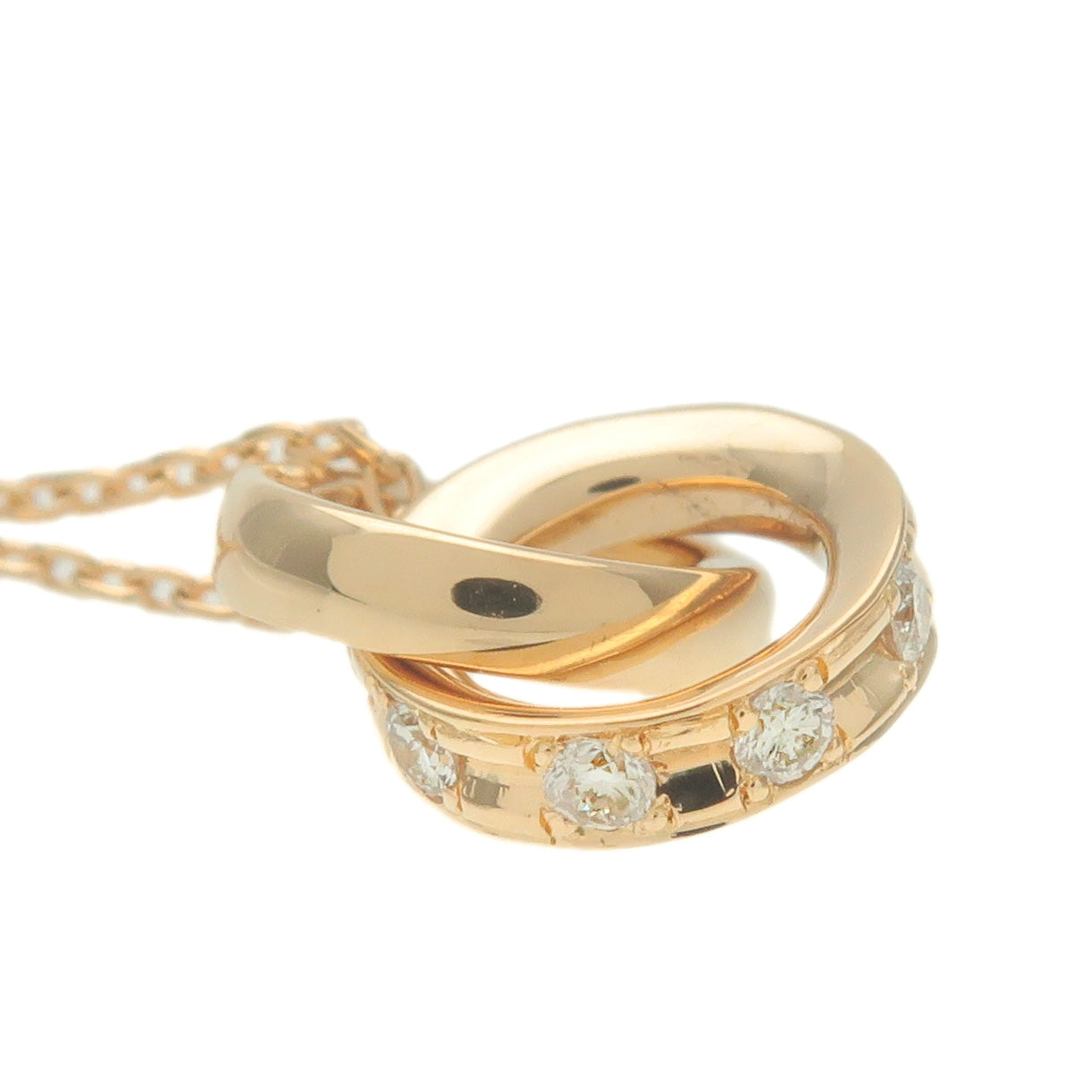4C 8P Diamond Necklace K18YG 750YG Yellow Gold