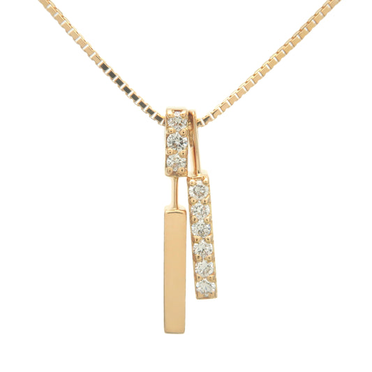 STAR-JEWELRY-9P-Diamond-Necklace-0.09ct-K18-750YG-Yellow-Gold