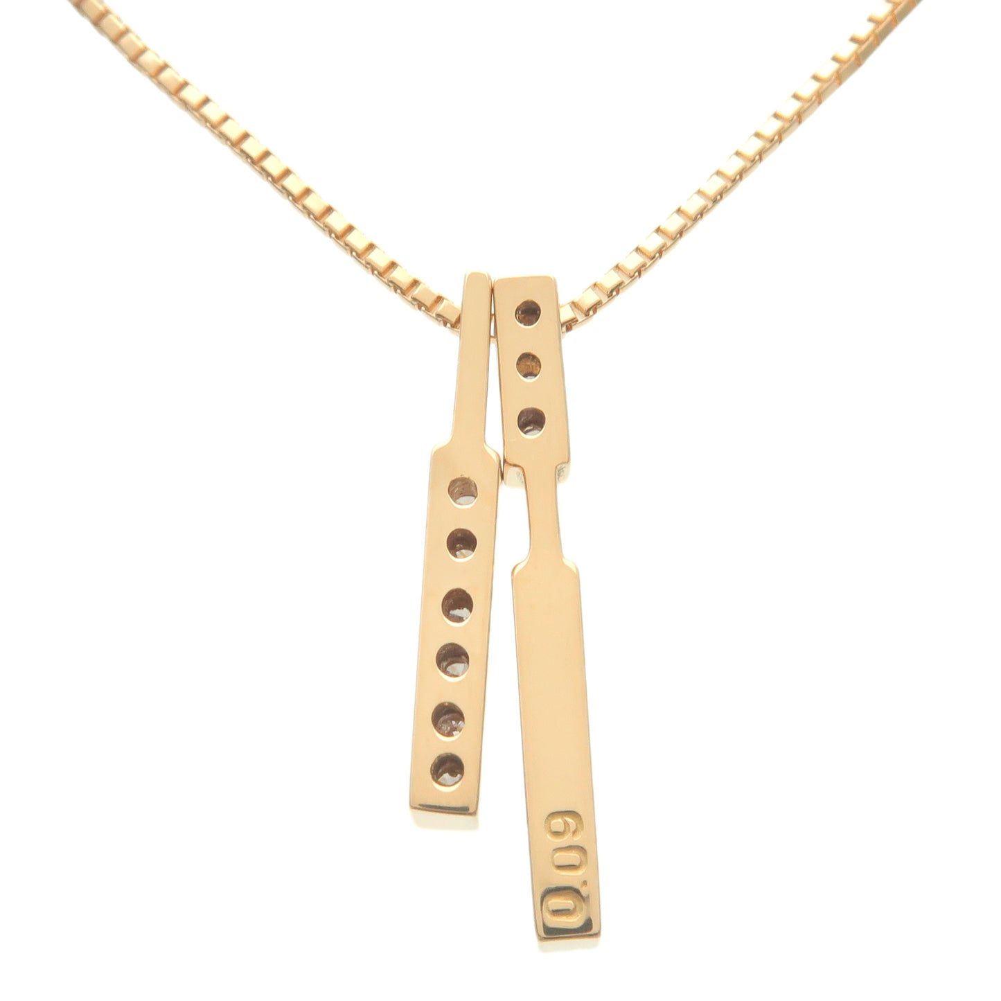 STAR JEWELRY 9P Diamond Necklace 0.09ct K18 750YG Yellow Gold