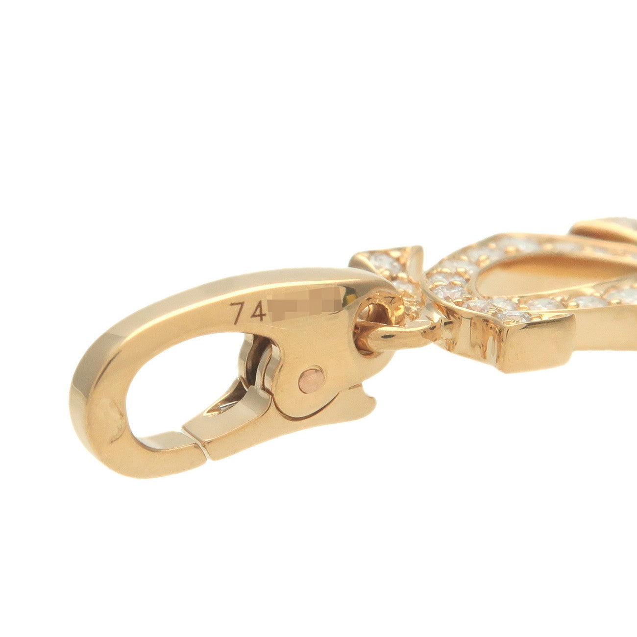 Cartier 2C Diamond Necklace Charm K18YG 750YG Yellow Gold