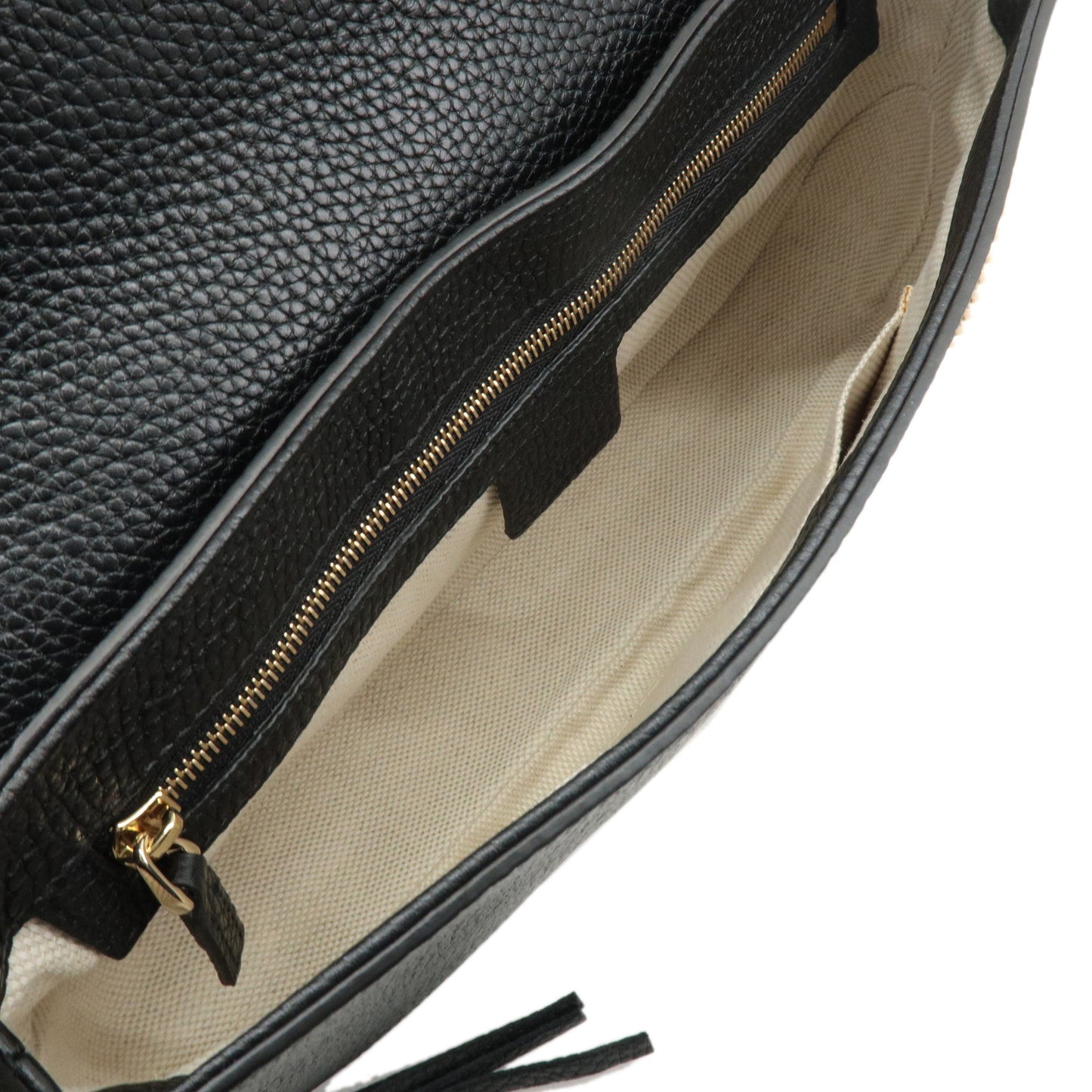 GUCCI SOHO Leather Chain Shoulder Bag Black 536224
