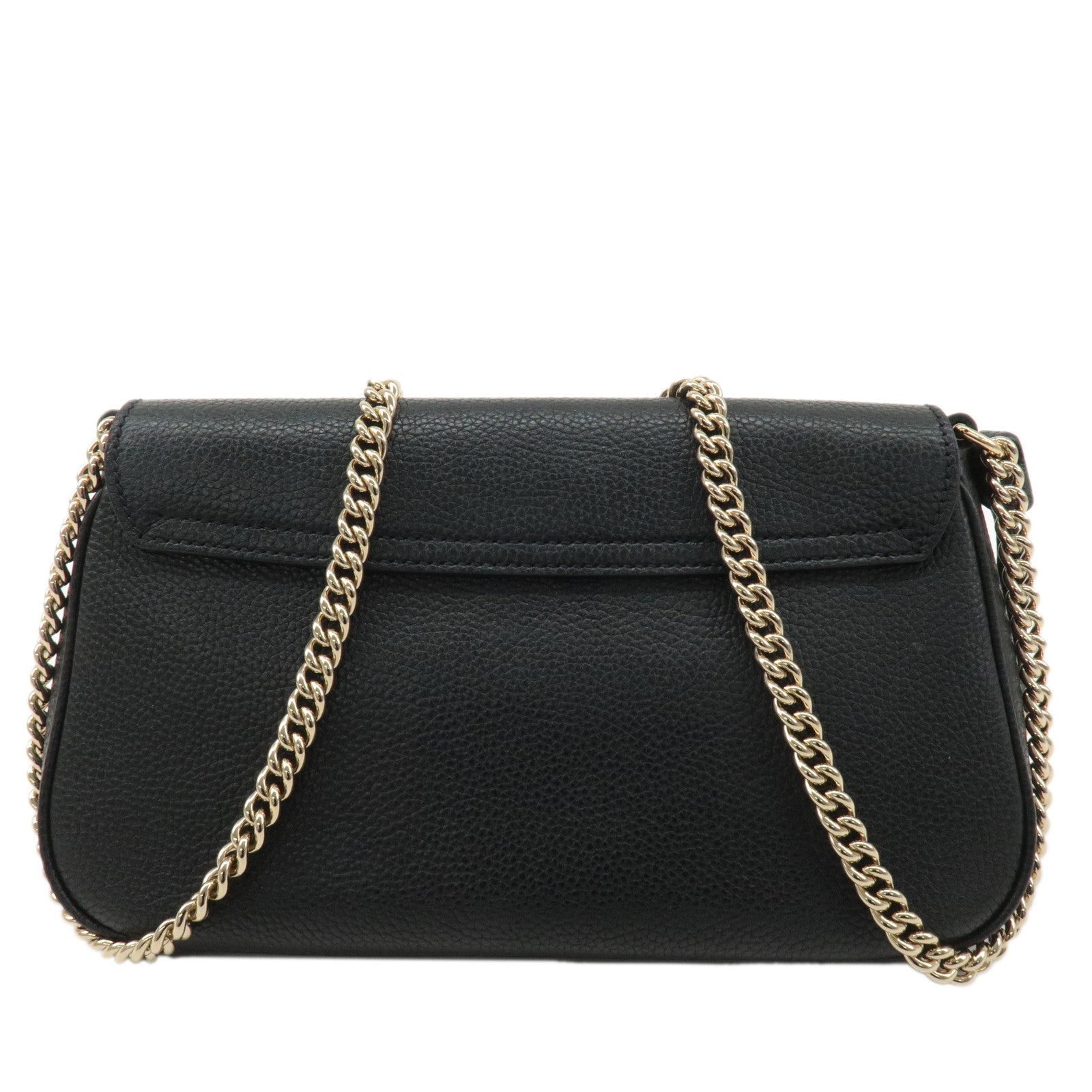 GUCCI SOHO Leather Chain Shoulder Bag Black 536224