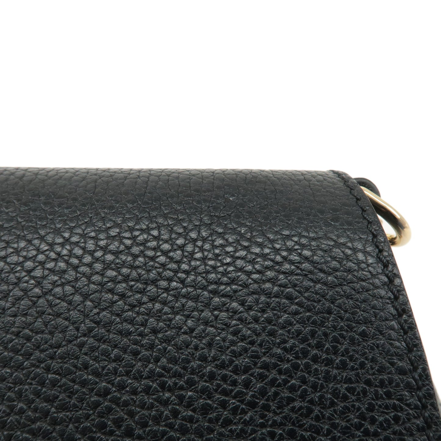 GUCCI SOHO Leather Chain Shoulder Bag Black 536224