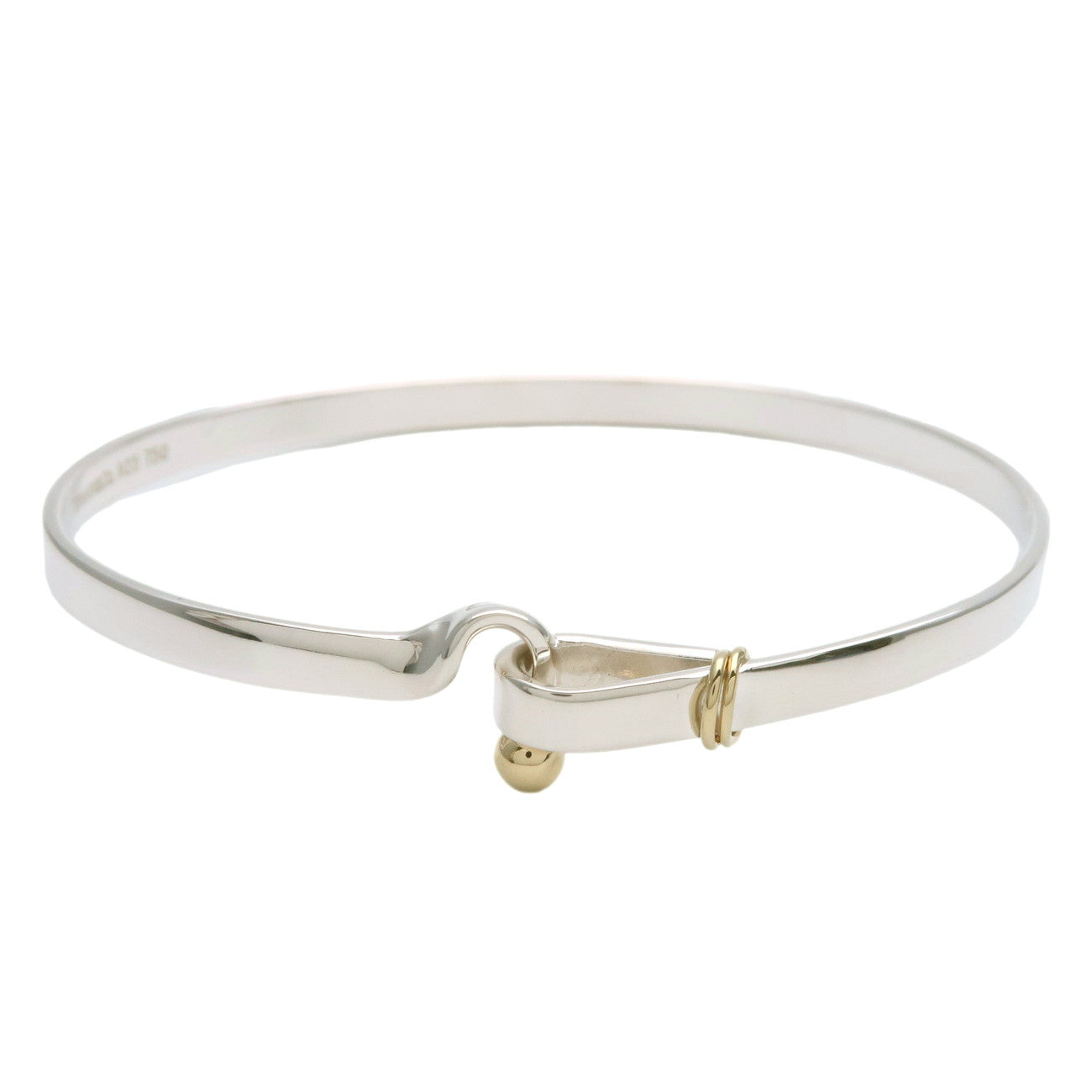 Tiffany&Co.-Hook-&-Eye-Bangle-SV925-K18YG-Silver-Yellow-Gold