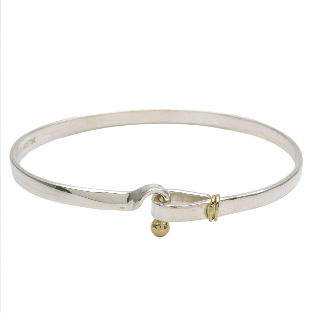 Tiffany&Co.-Hook-&-Eye-Bangle-SV925-K18YG-Silver-Yellow-Gold