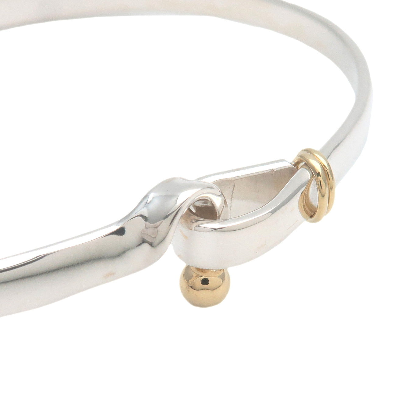 Tiffany&Co. Hook & Eye Bangle SV925 K18YG Silver Yellow Gold