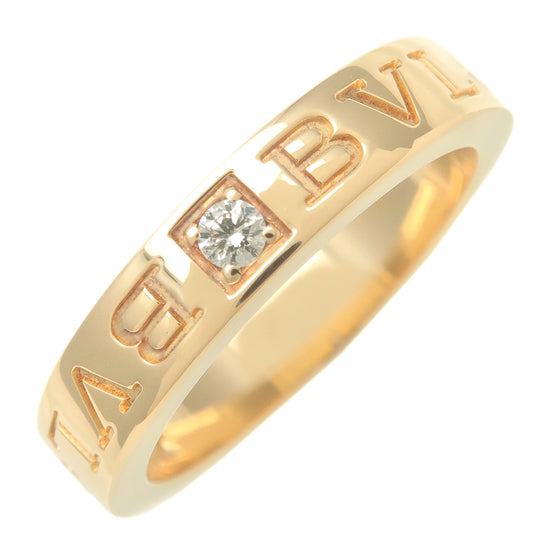 BVLGARI-Double-Logo-Ring-1P-Diamond-K18YG-Yellow-Gold-US5.5-6