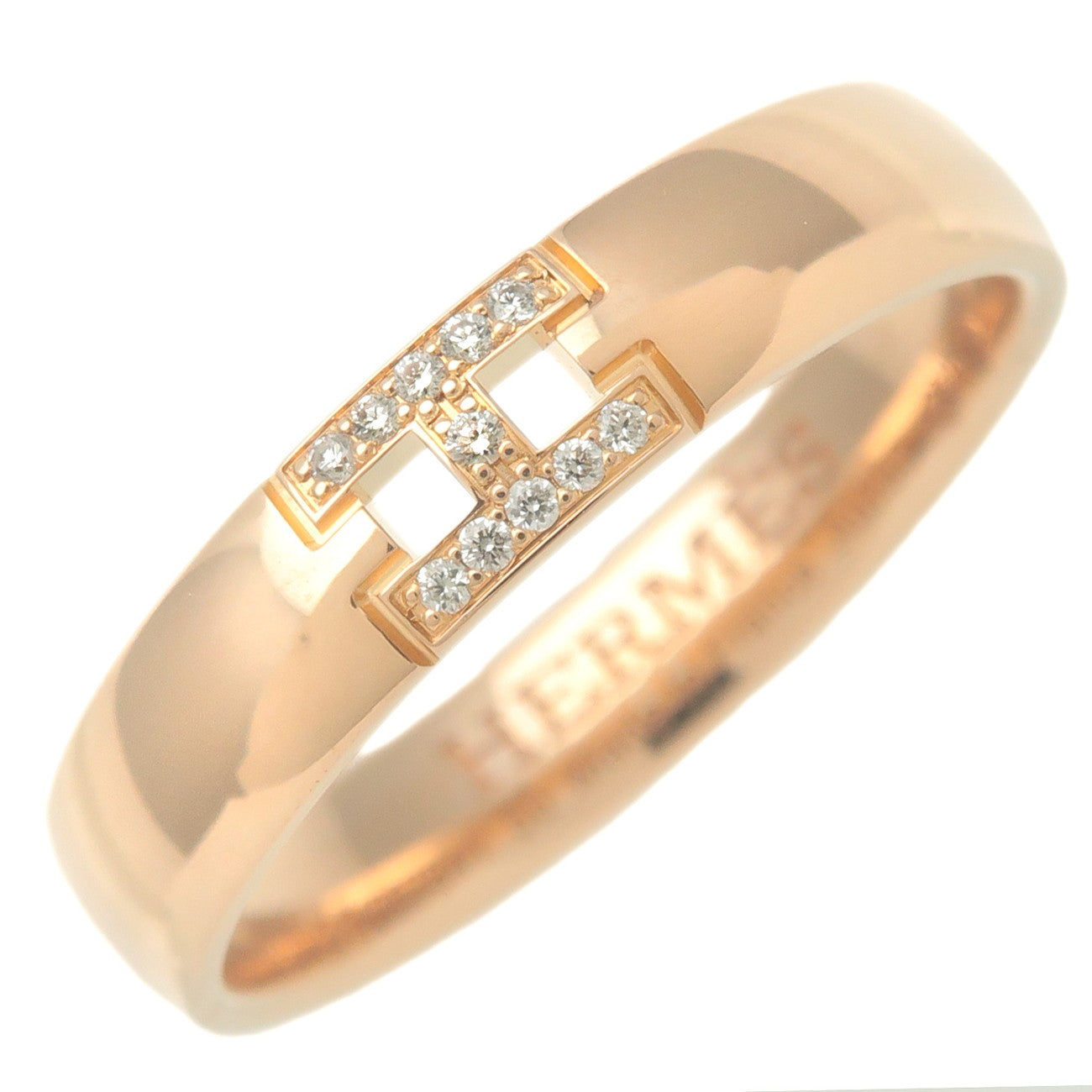 HERMES-Ever-Hercules-11P-Diamond-Ring-K18PG-Rose-Gold-#50-US5-5.5