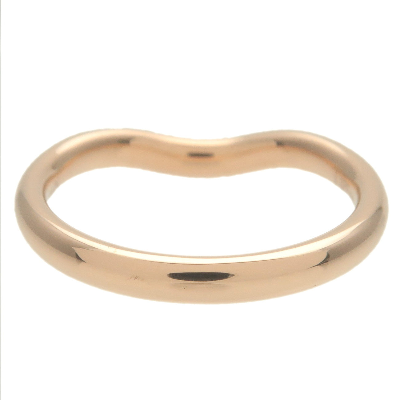 Tiffany&Co. Curved Band Ring 9P Diamond K18 Rose Gold US4 EU46.5