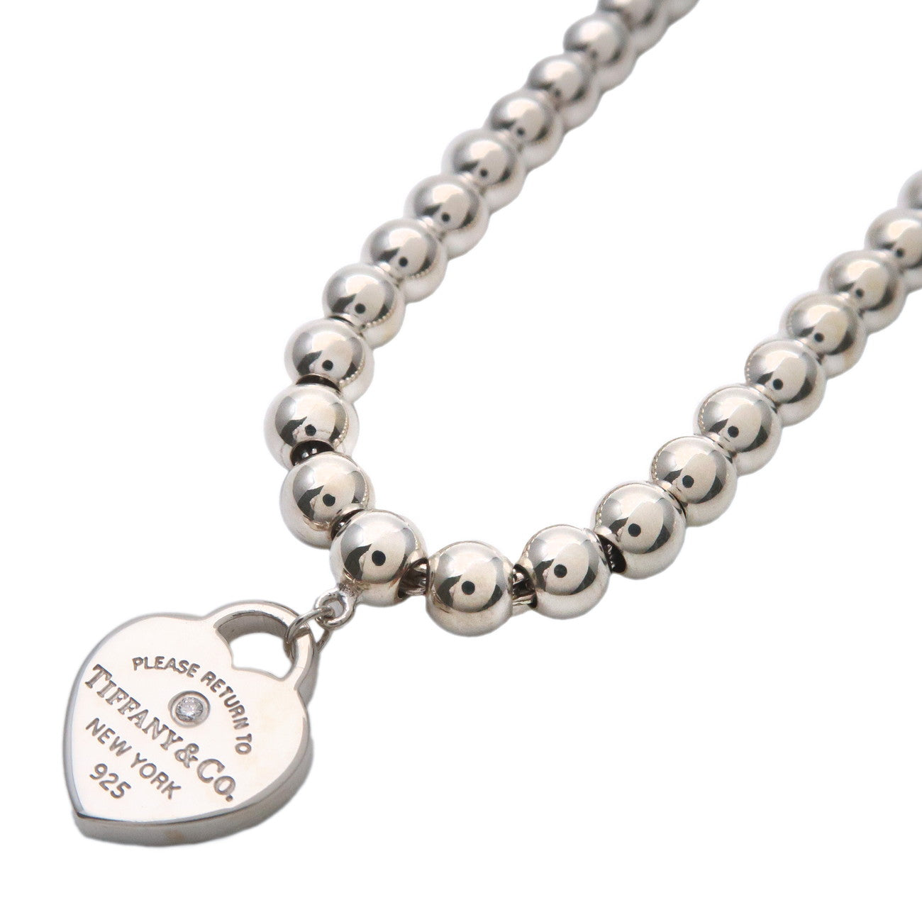 Tiffany&Co. Return to Tiffany 1P Diamond Mini Heart Tag Bracelet