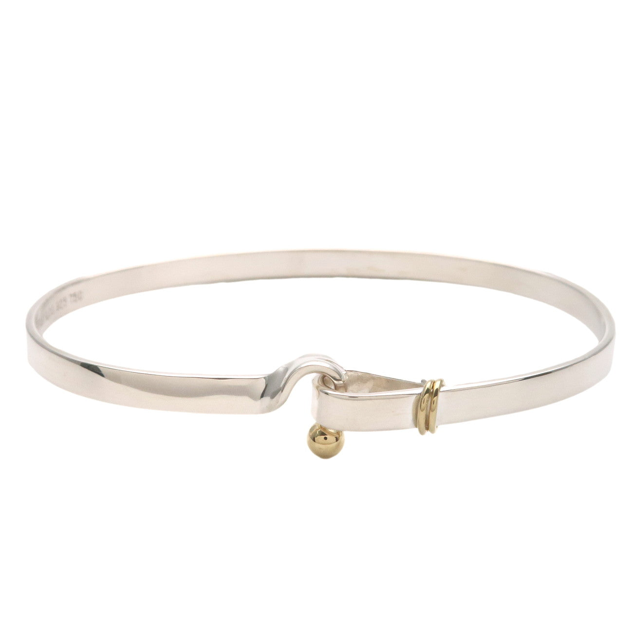 Tiffany&Co.-Hook-&-Eye-Bangle-SV925-K18YG-Silver-Yellow-Gold