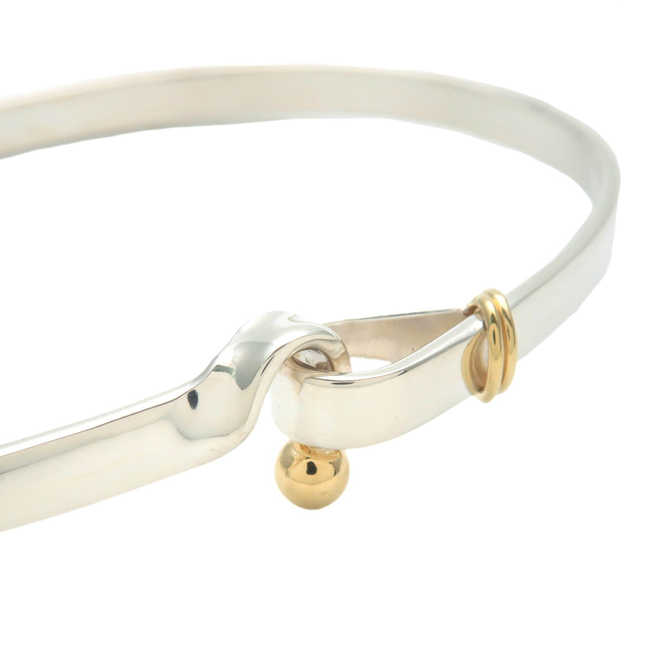 Tiffany&Co. Hook & Eye Bangle SV925 K18YG Silver Yellow Gold