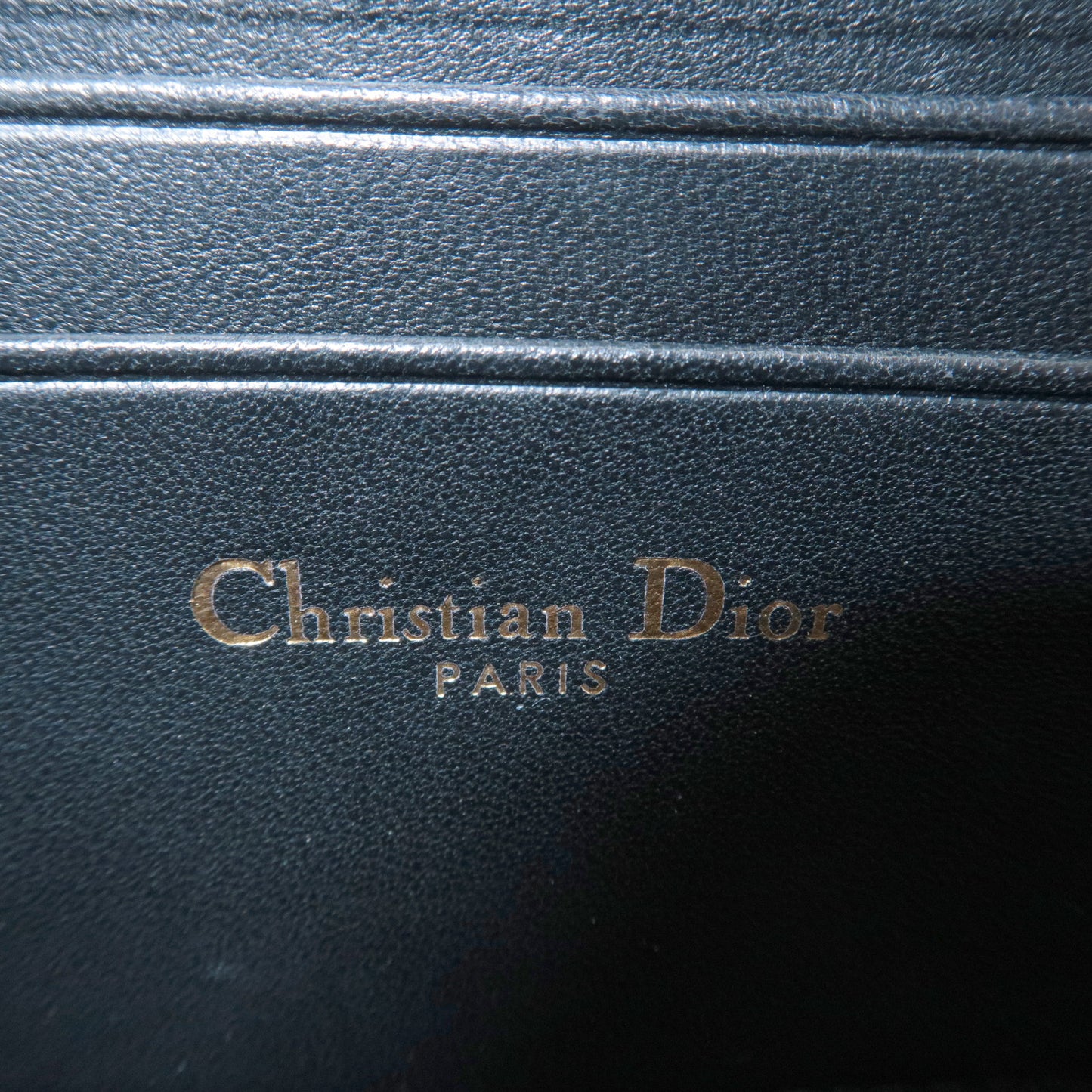 Christian Dior Cannage Lady Dior Leather Small Zip Coin Case Black
