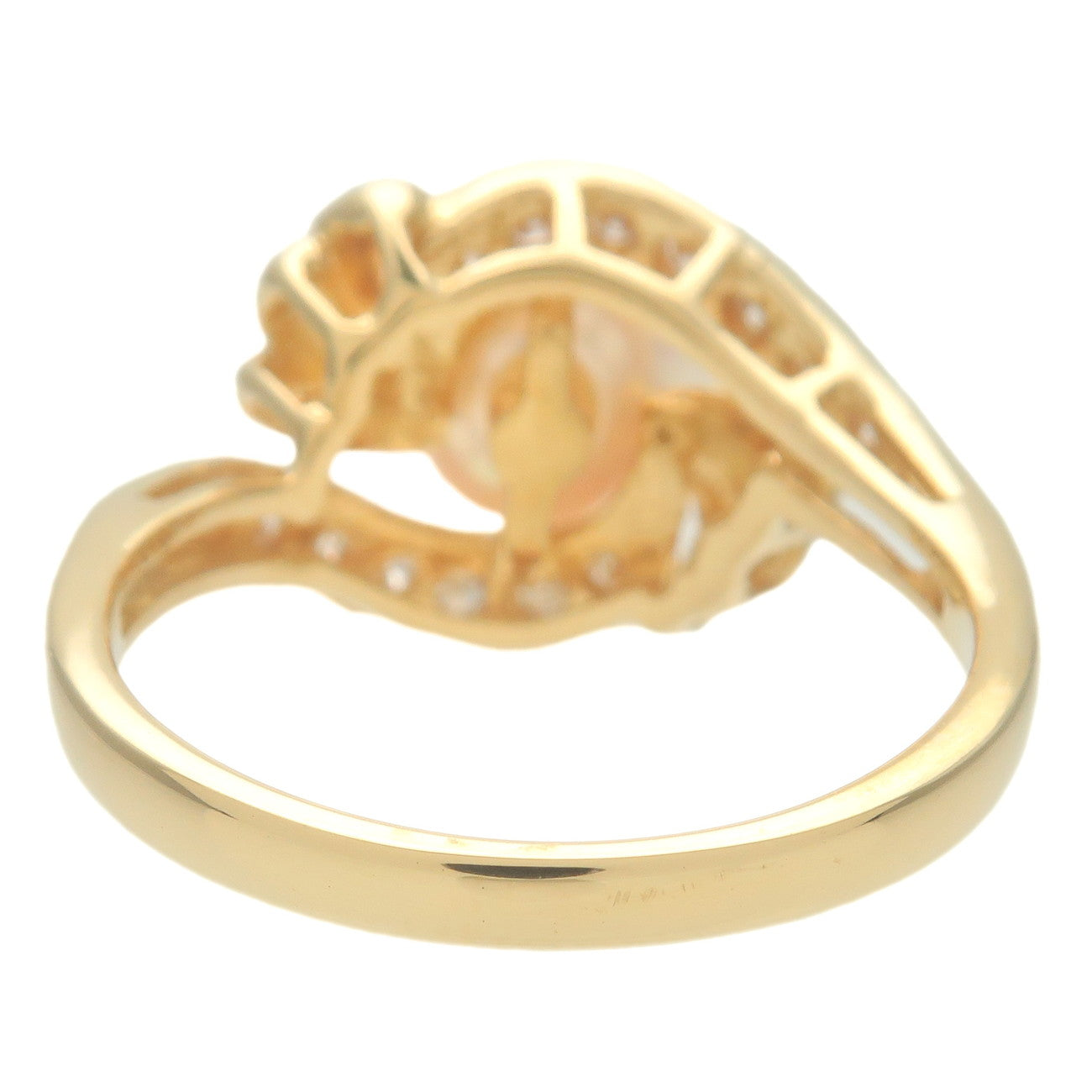 MIKIMOTO Pearl Diamond Ring K18YG 750YG Yellow Gold US5.5-6