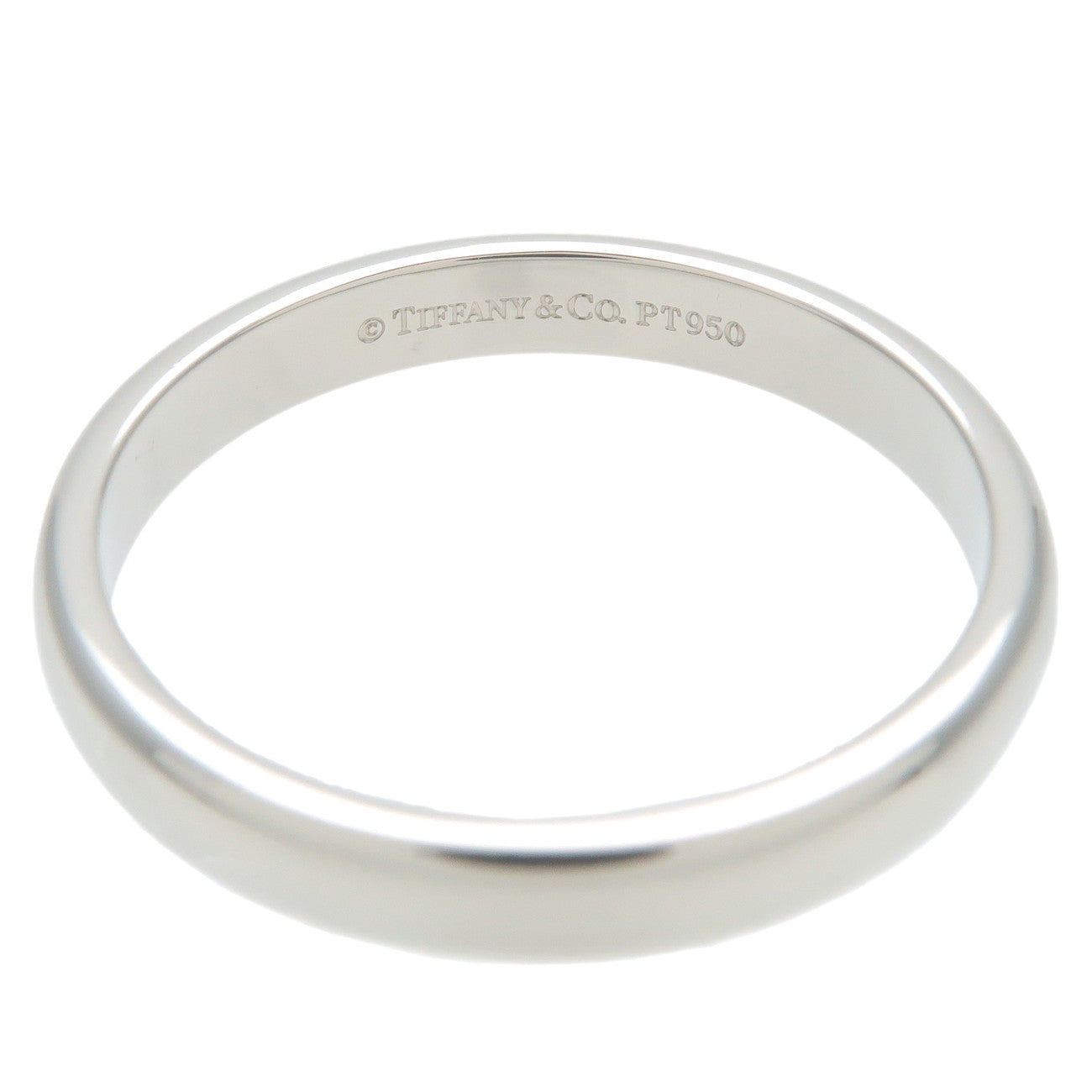 Tiffany&Co. Clasic Band Ring PT950 Platinum US 7.5 EU55