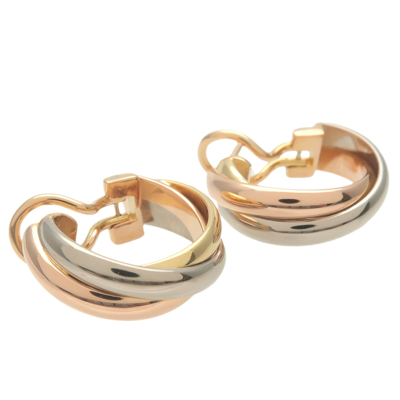 Trinity Earrings K18 750YG/WG/PG Yellow White Rose Gold