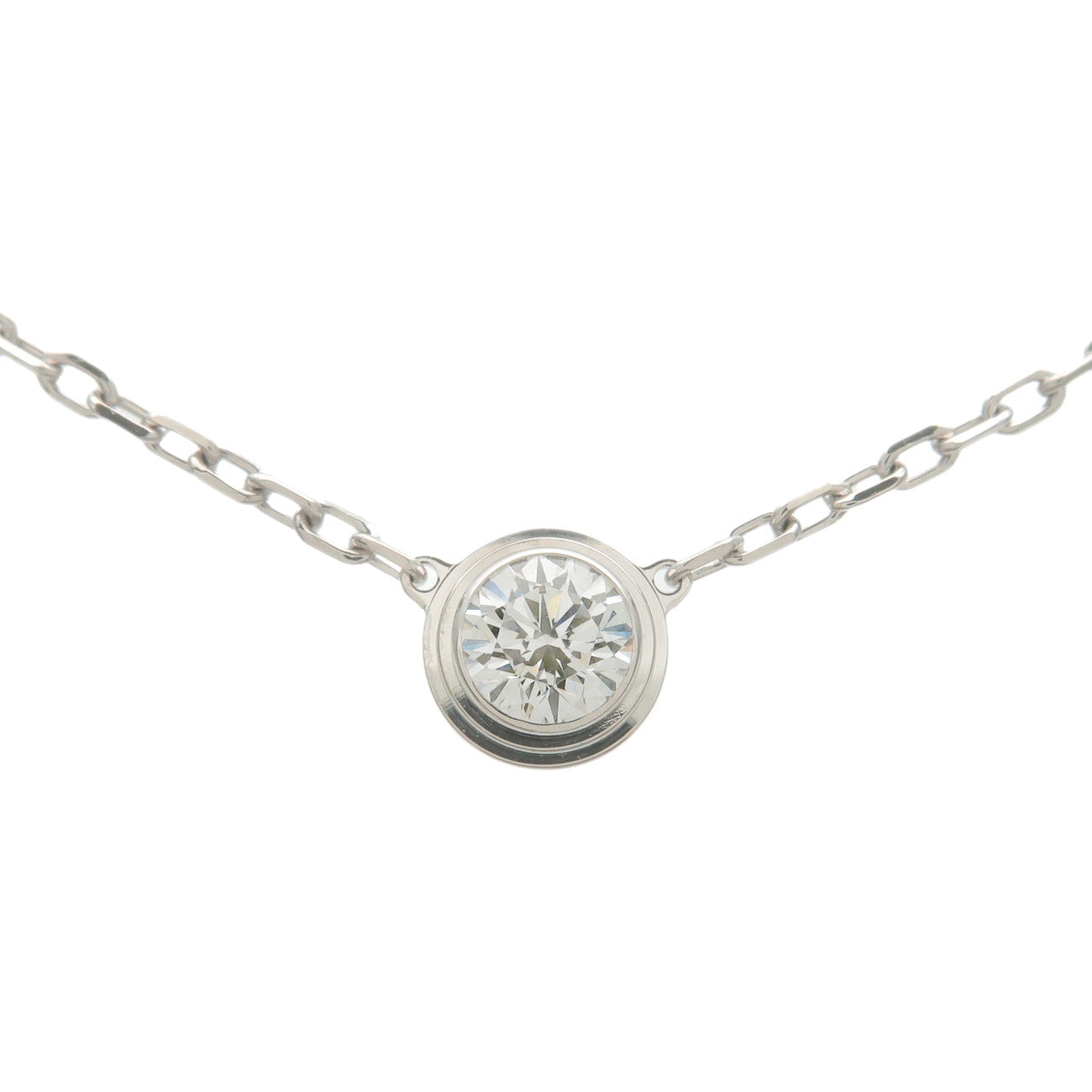 Cartier-Diamant-Leger-Necklace-LM-0.19ct-Diamond-K18-White-Gold