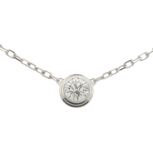 Cartier-Diamant-Leger-Necklace-LM-0.19ct-Diamond-K18-White-Gold