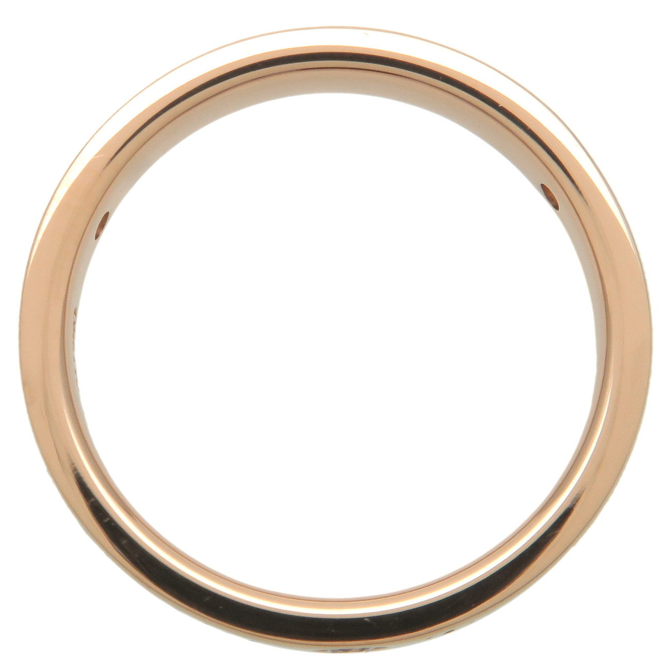 Tiffany&Co. Flat Band Ring 3P Diamond K18 Rose Gold US4.5 EU47.5
