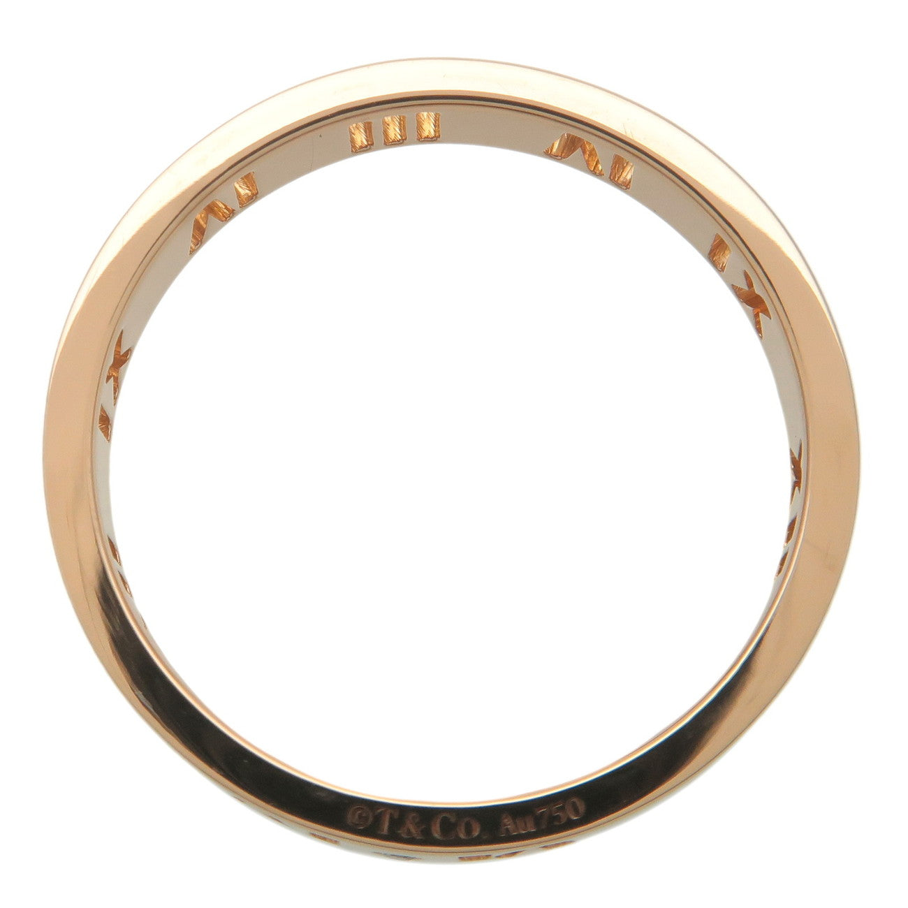 Tiffany&Co. Pierced Atlas 4P Diamond Ring K18 750PG US6.5-7 EU53.5