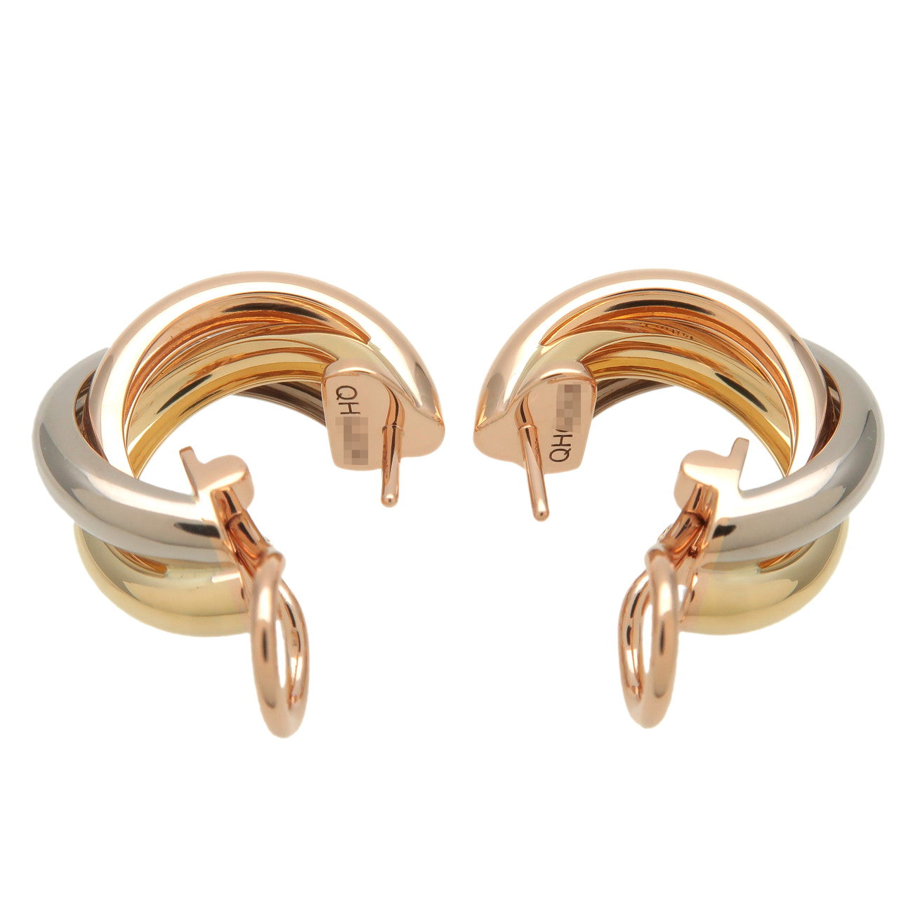 Cartier Trinity Earrings K18 750Yellow Gold White Gold Rose Gold