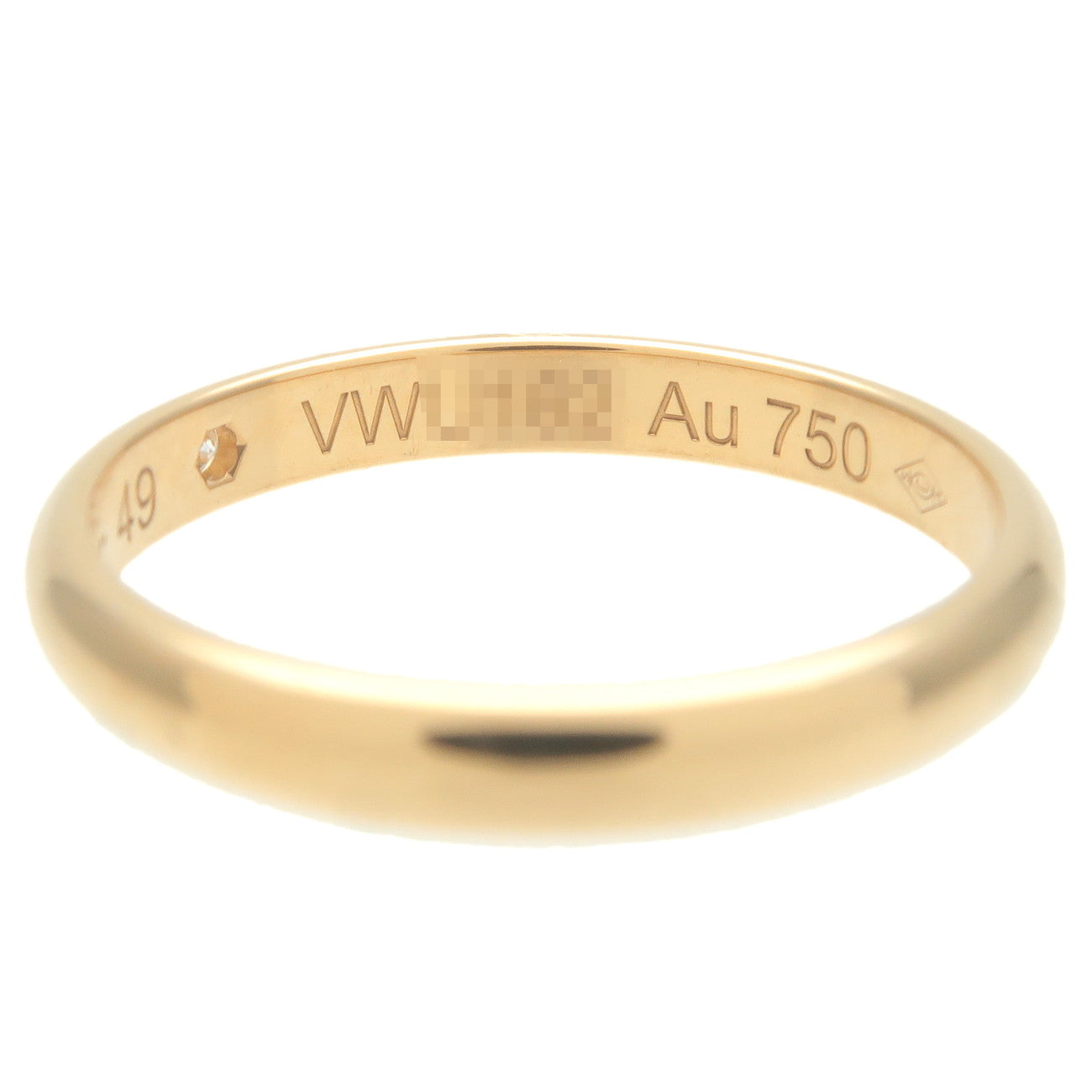 Cartier 1895 Wedding Ring 1P Diamond K18 750YG Yellow Gold #49 US5