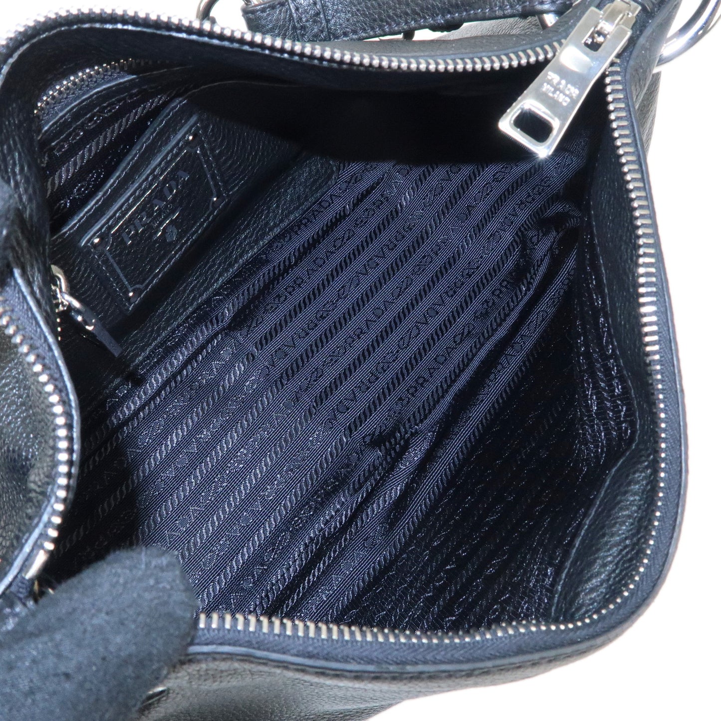 PRADA Leather Shoulder Bag NERO Black B4894M