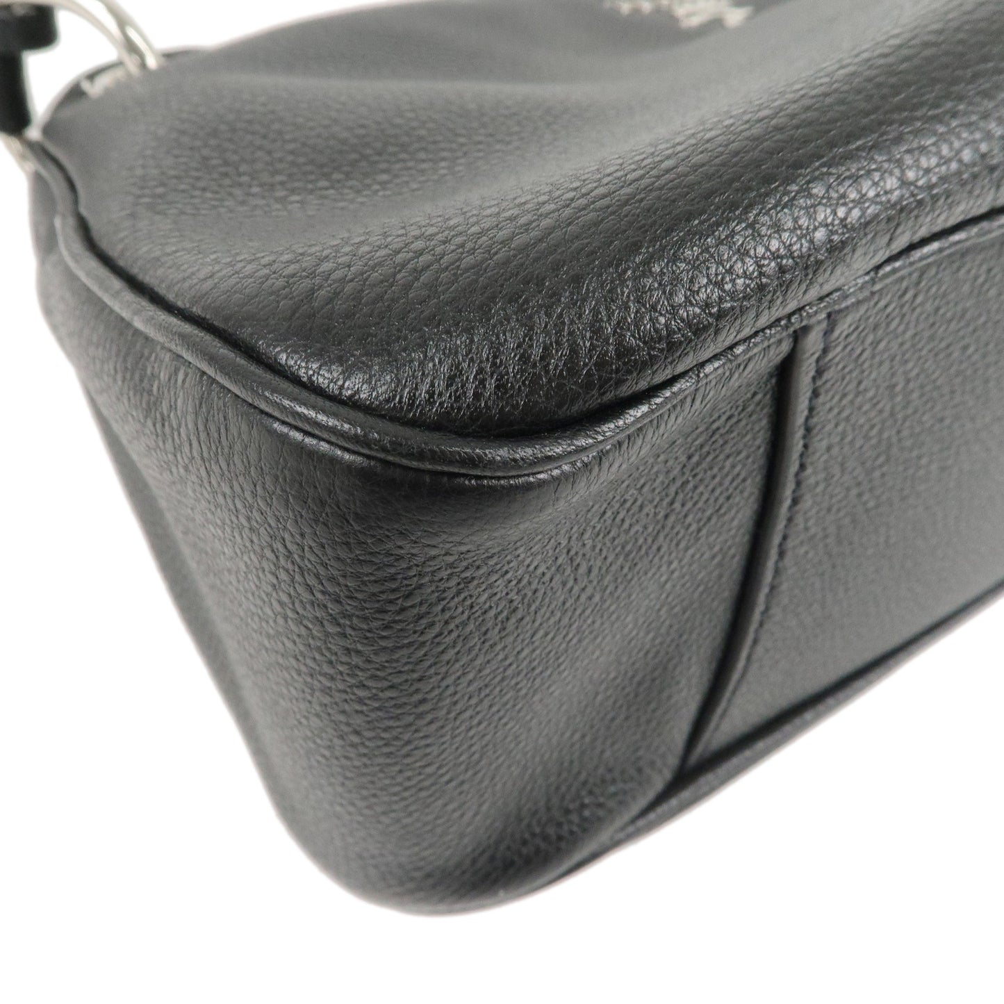 PRADA Leather Shoulder Bag NERO Black B4894M