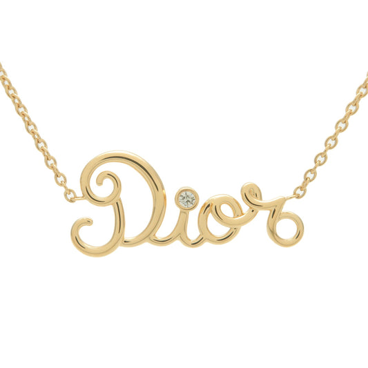 Christian-Dior-Amour-1P-Diamond-Necklace-K18-Yellow-Gold