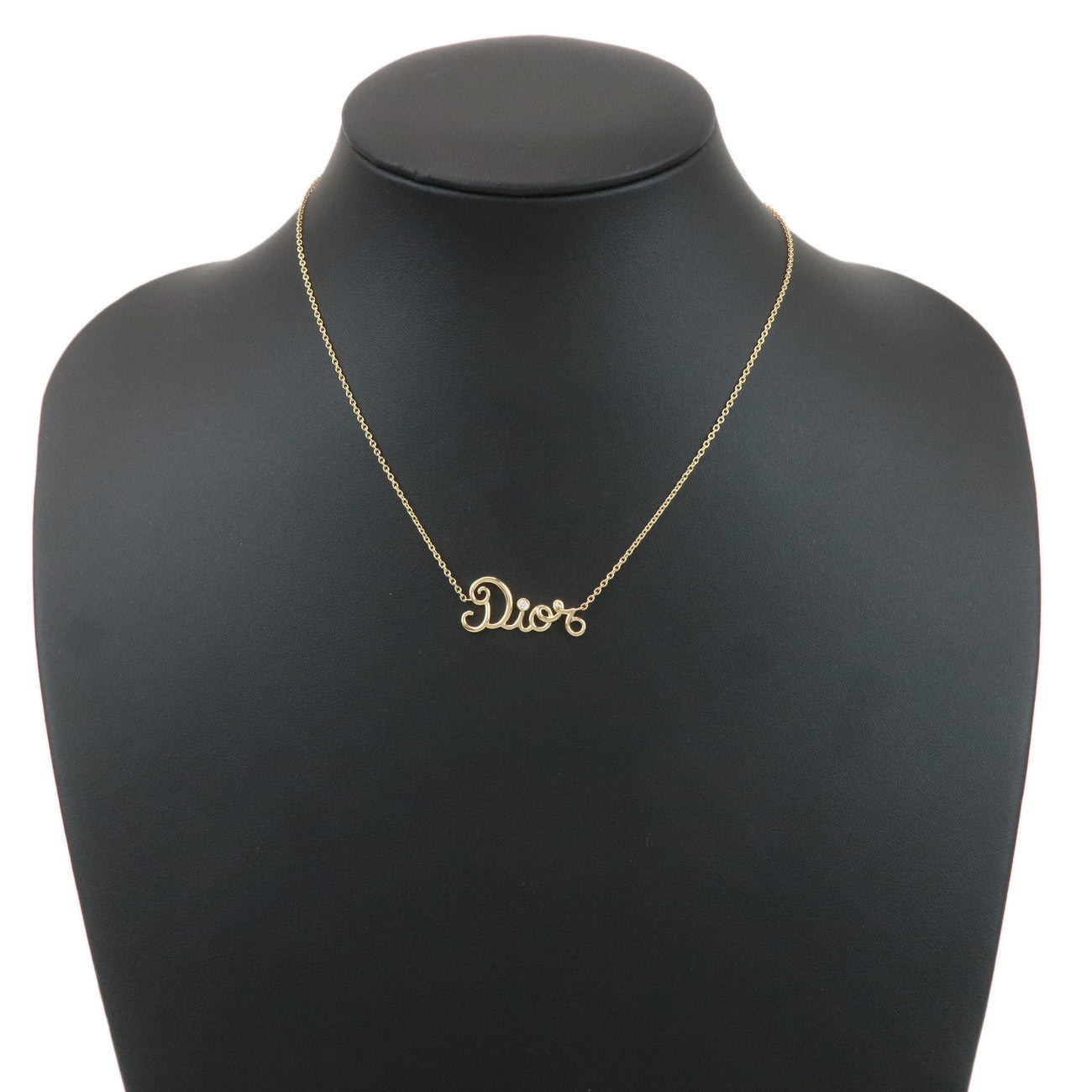 Christian Dior Amour 1P Diamond Necklace K18 Yellow Gold