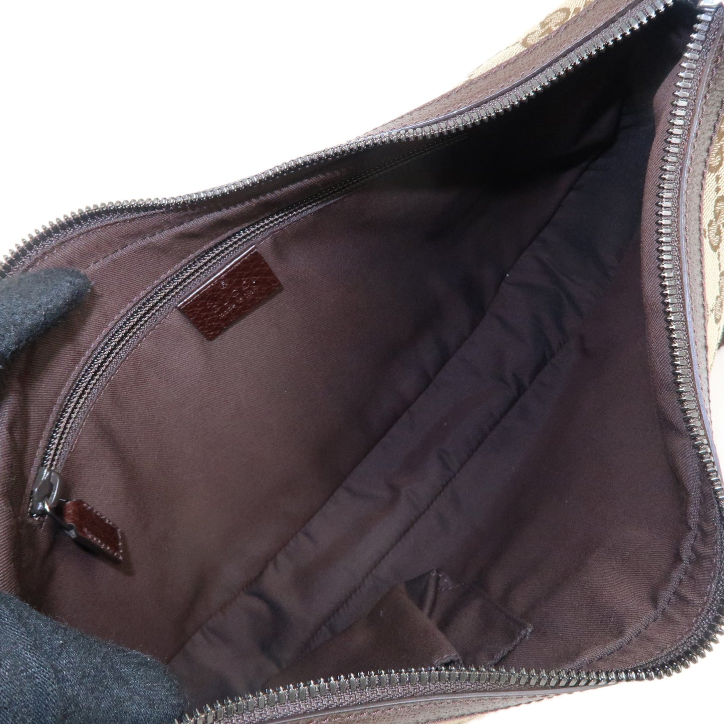 GUCCI GG Canvas Leather Shoulder Crossbody Bag Beige Brown 122790