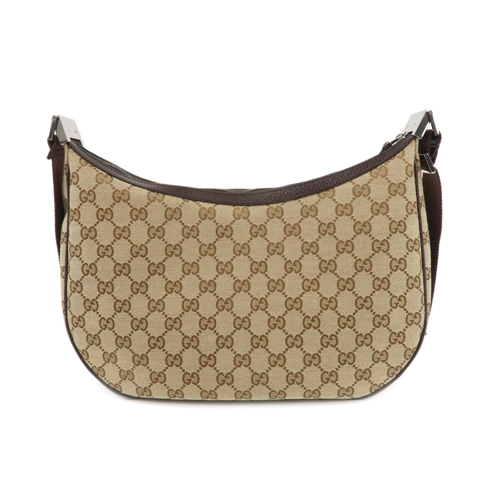 GUCCI GG Canvas Leather Shoulder Crossbody Bag Beige Brown 122790