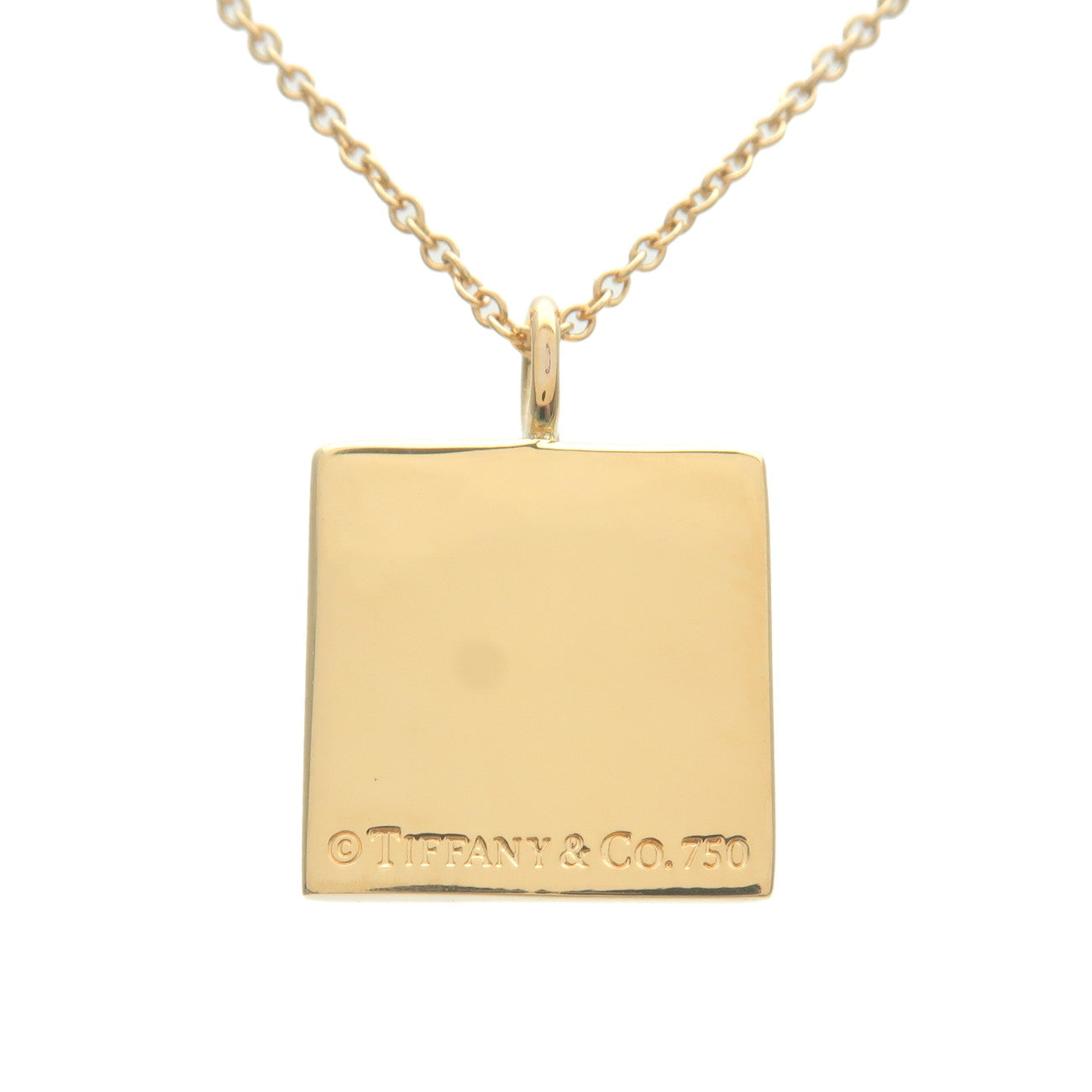 Tiffany&Co. Notes Square Necklace K18YG Yellow Gold