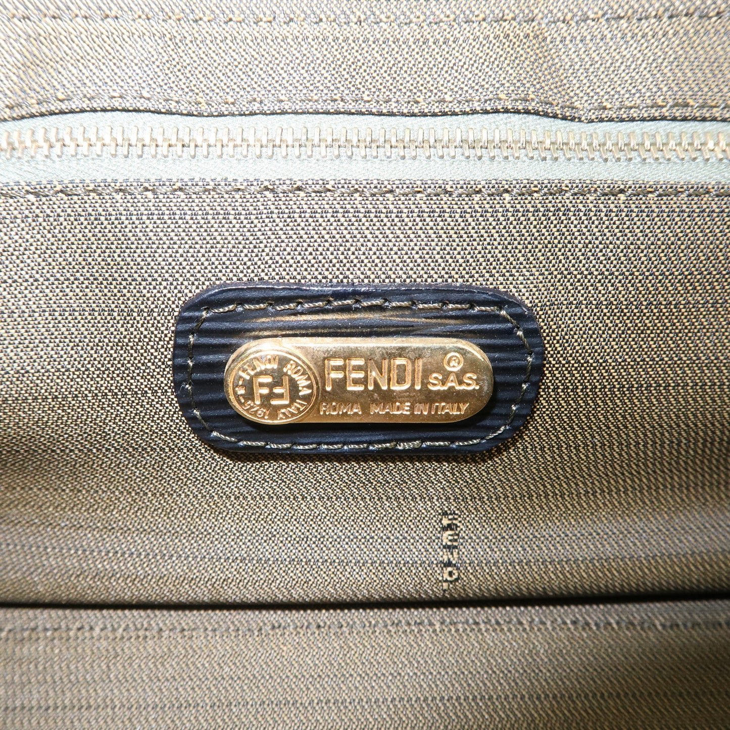 FENDI Zucca Canvas Leather 2Way Hand Bag Shoulder Bag