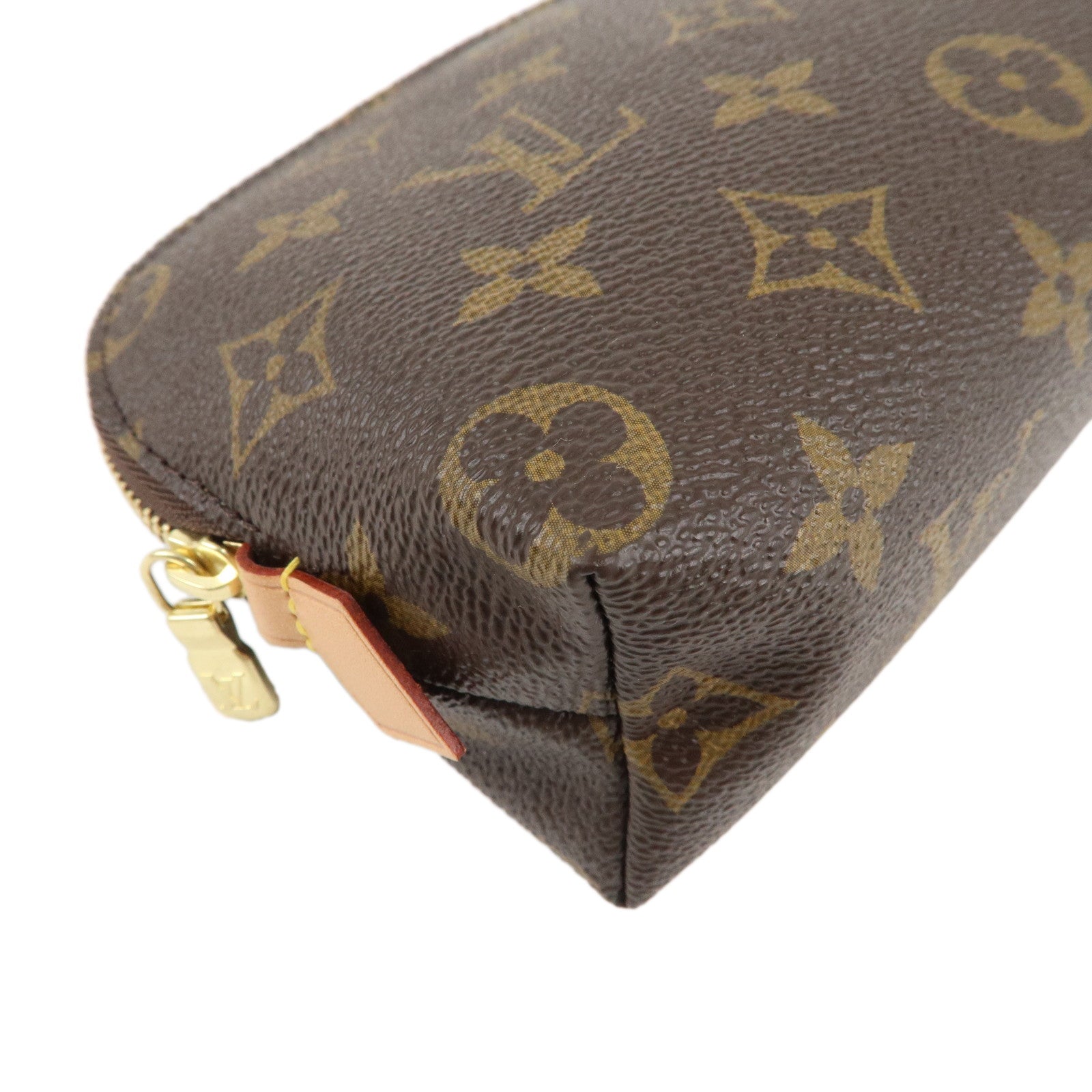 Louis Vuitton Monogram Pochette Cosmetic Pouch Brown M47515