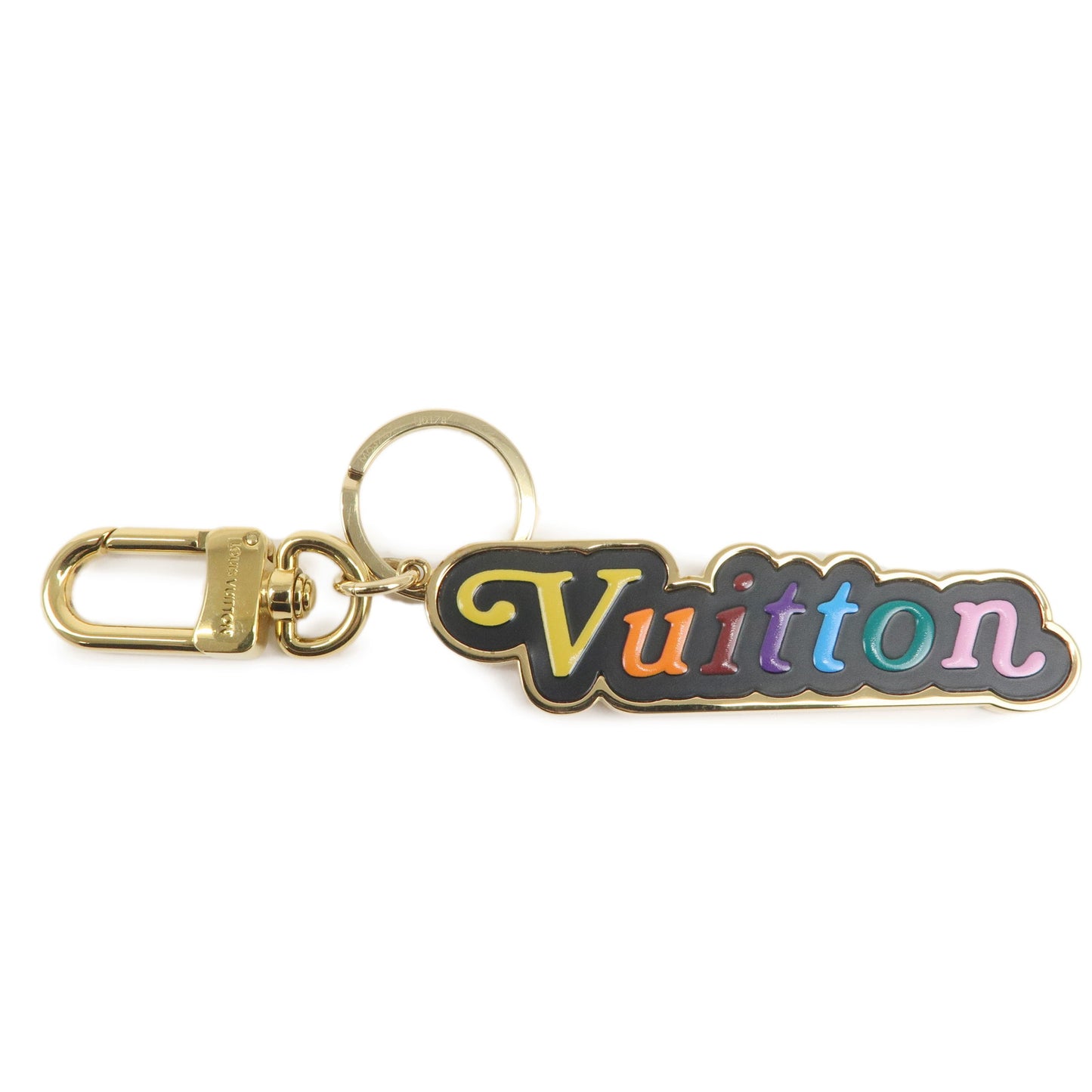 LOUIS-VUITTON-Porte-Cles-Vuitton-New-Wave-Key-Chain-Gold-M63747