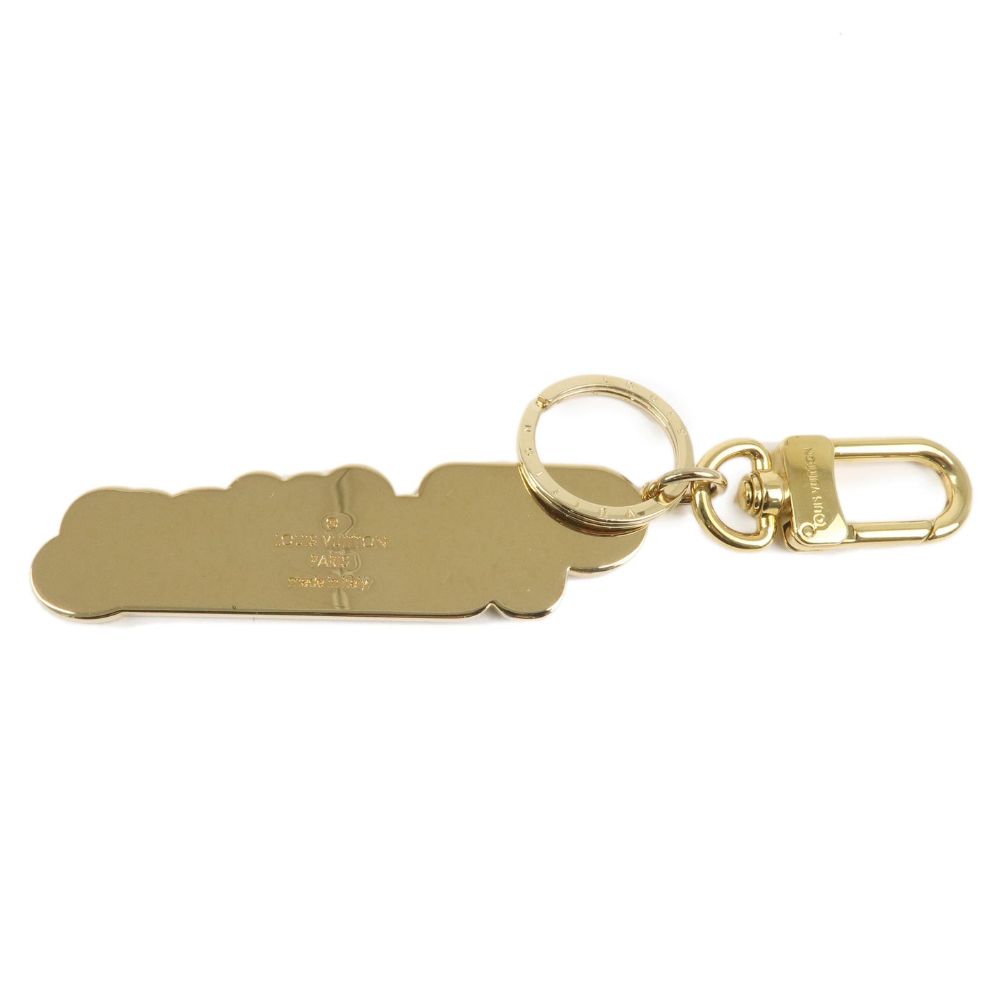 LOUIS VUITTON Porte Cles Vuitton New Wave Key Chain Gold M63747