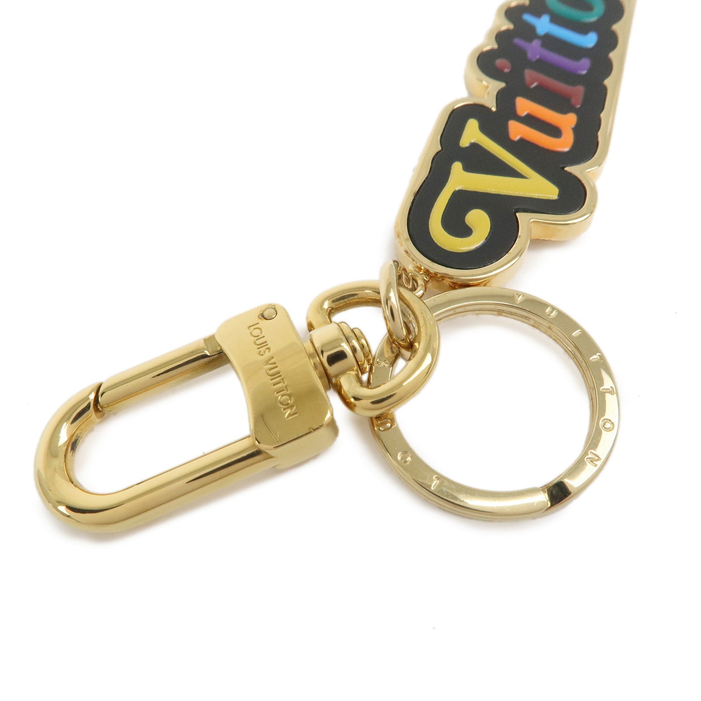 LOUIS VUITTON Porte Cles Vuitton New Wave Key Chain Gold M63747