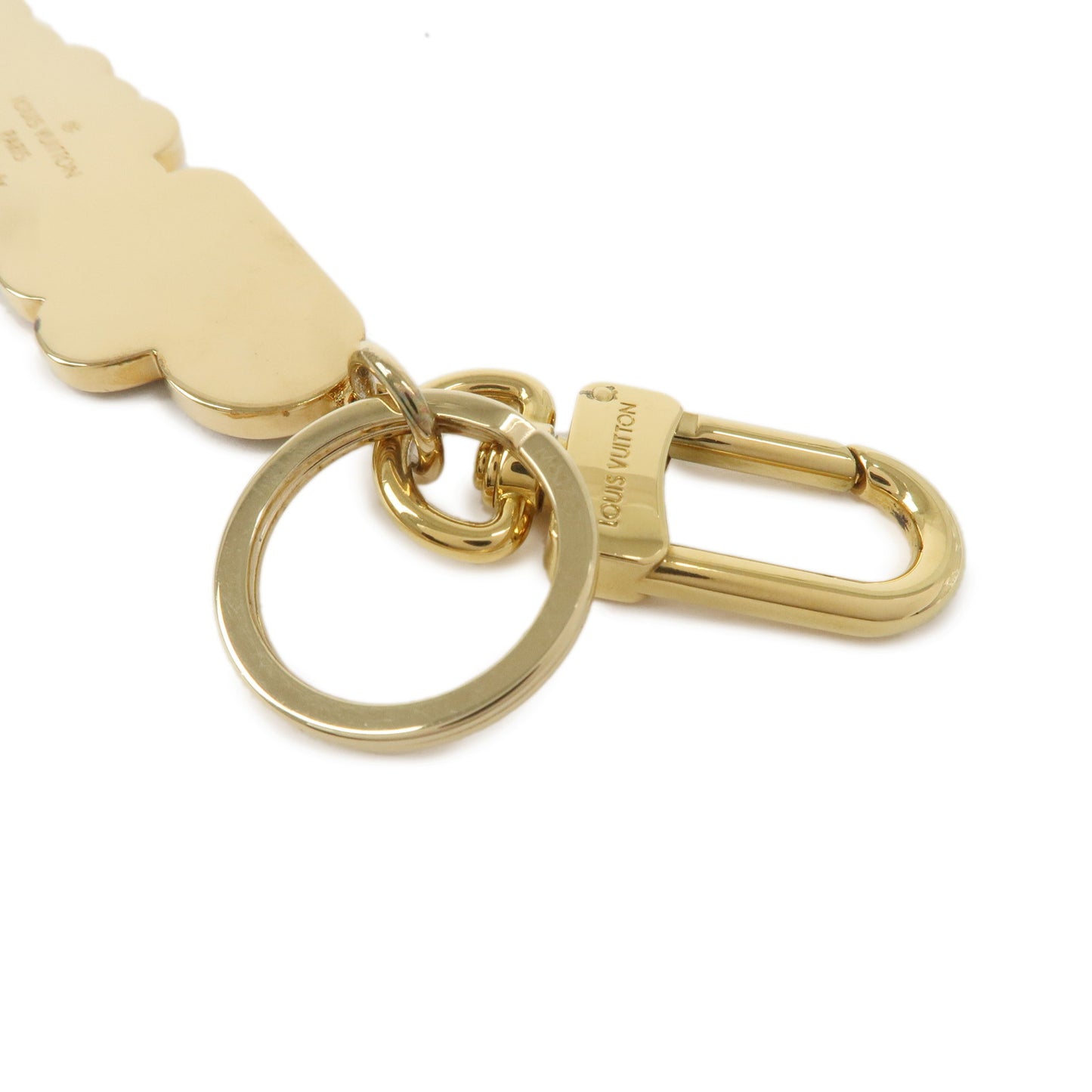 LOUIS VUITTON Porte Cles Vuitton New Wave Key Chain Gold M63747