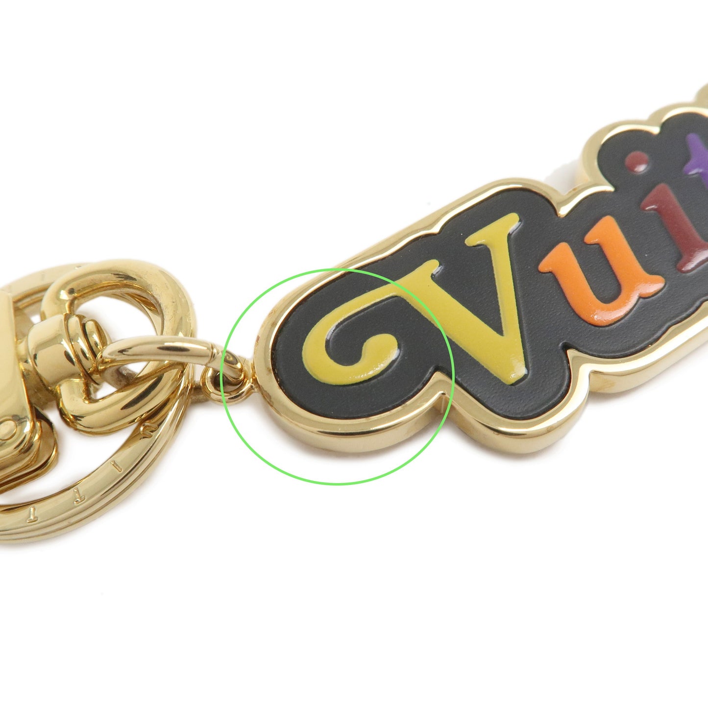 LOUIS VUITTON Porte Cles Vuitton New Wave Key Chain Gold M63747