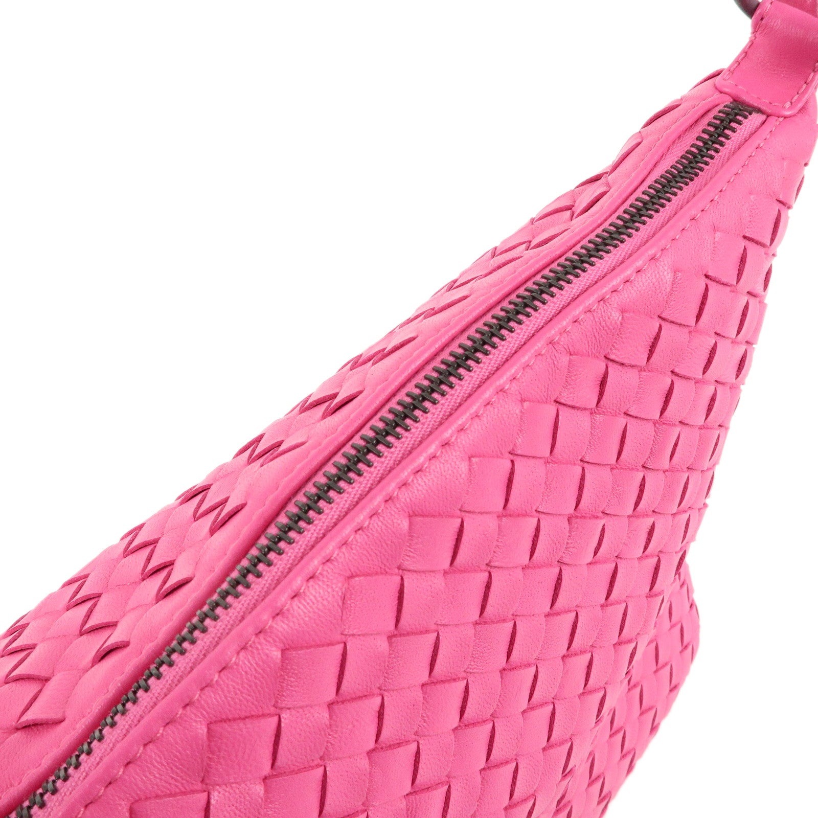 BOTTEGA VENETA Intrecciato Leather Shoulder Bag Hand Bag Pink