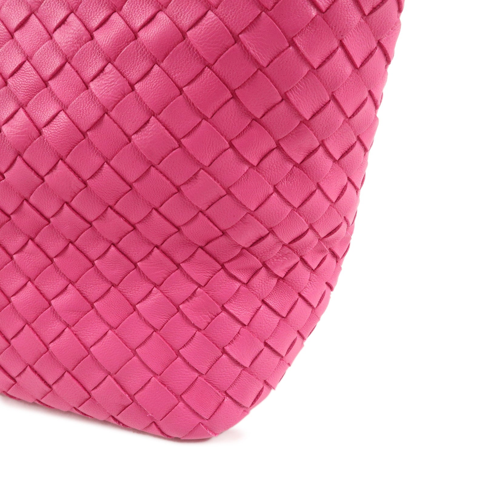 BOTTEGA VENETA Intrecciato Leather Shoulder Bag Hand Bag Pink