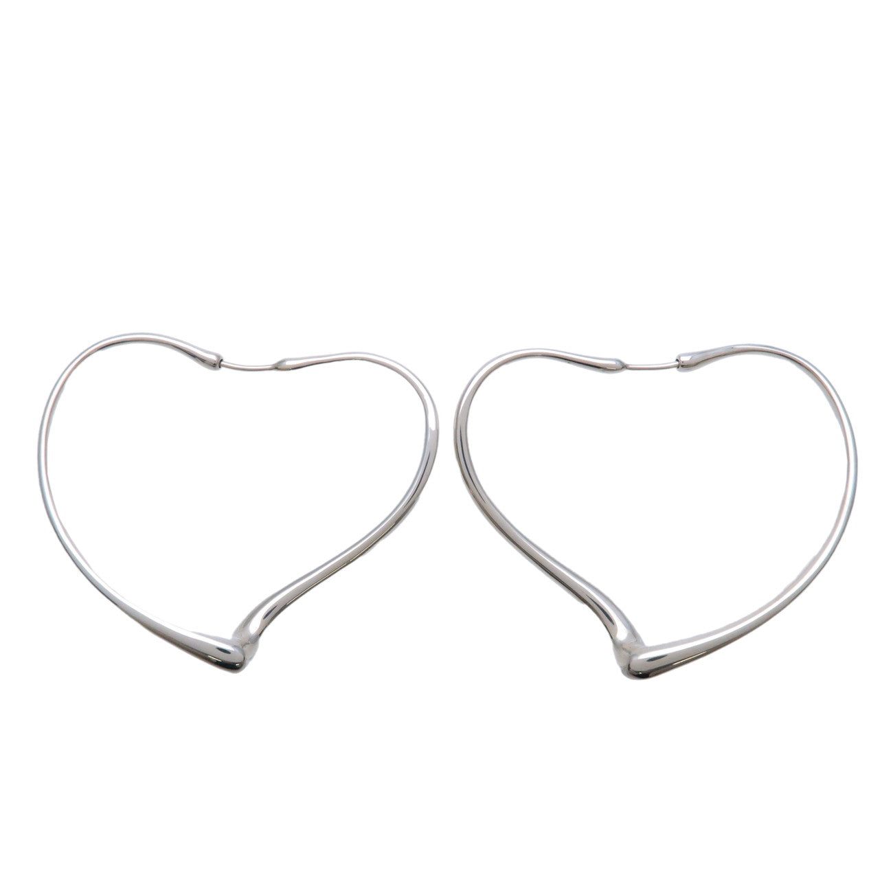 Tiffany&Co. Open Heart Hoop Earrings Medium SV925 Silver