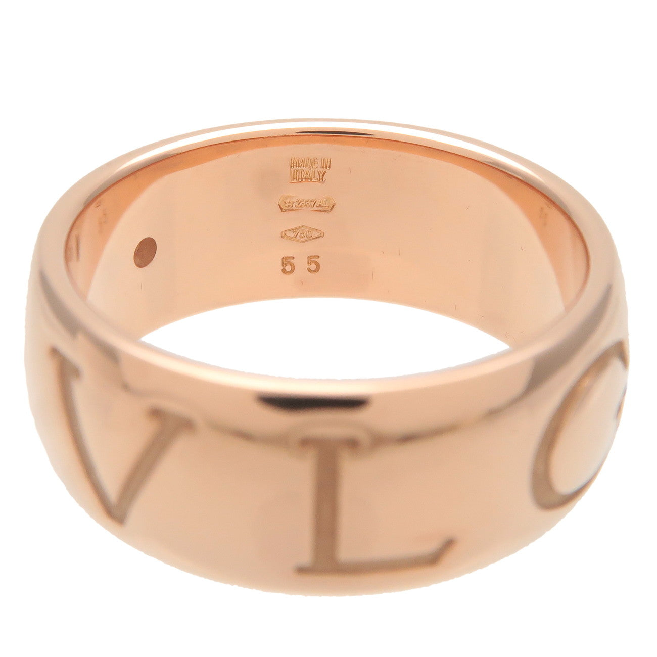 BVLGARI Monologo 1P Diamond Ring #55 K18PG 750 PG US7-7.5 EU54.5