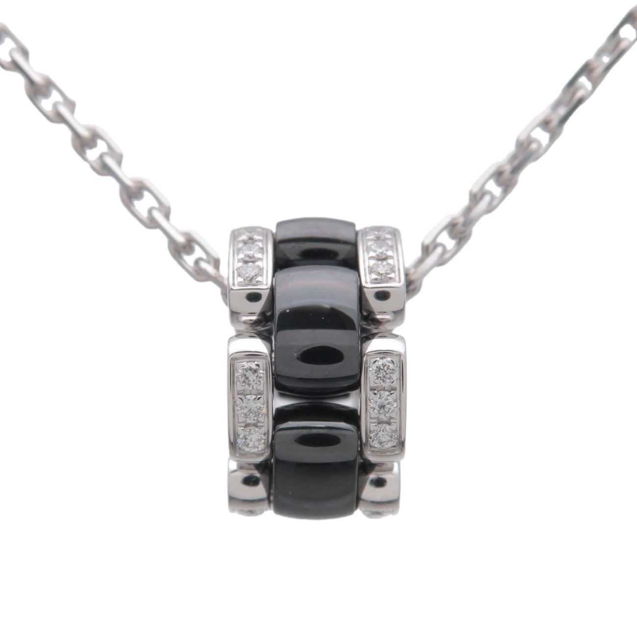 CHANEL Ultra Collection Diamond Necklace K18WG White Gold Ceramic