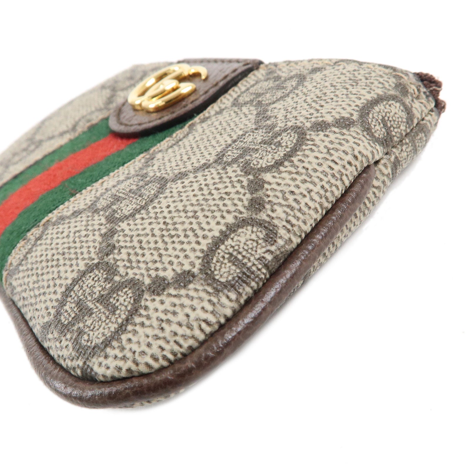 GUCCI Ophidia GG Supreme Coin Case Purse Beige 671722