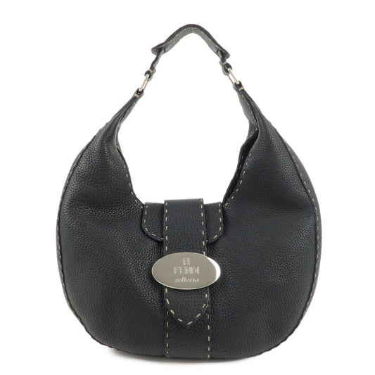 FENDI-Selleria-Leather-One-Shoulder-Bag-Black-8BR453