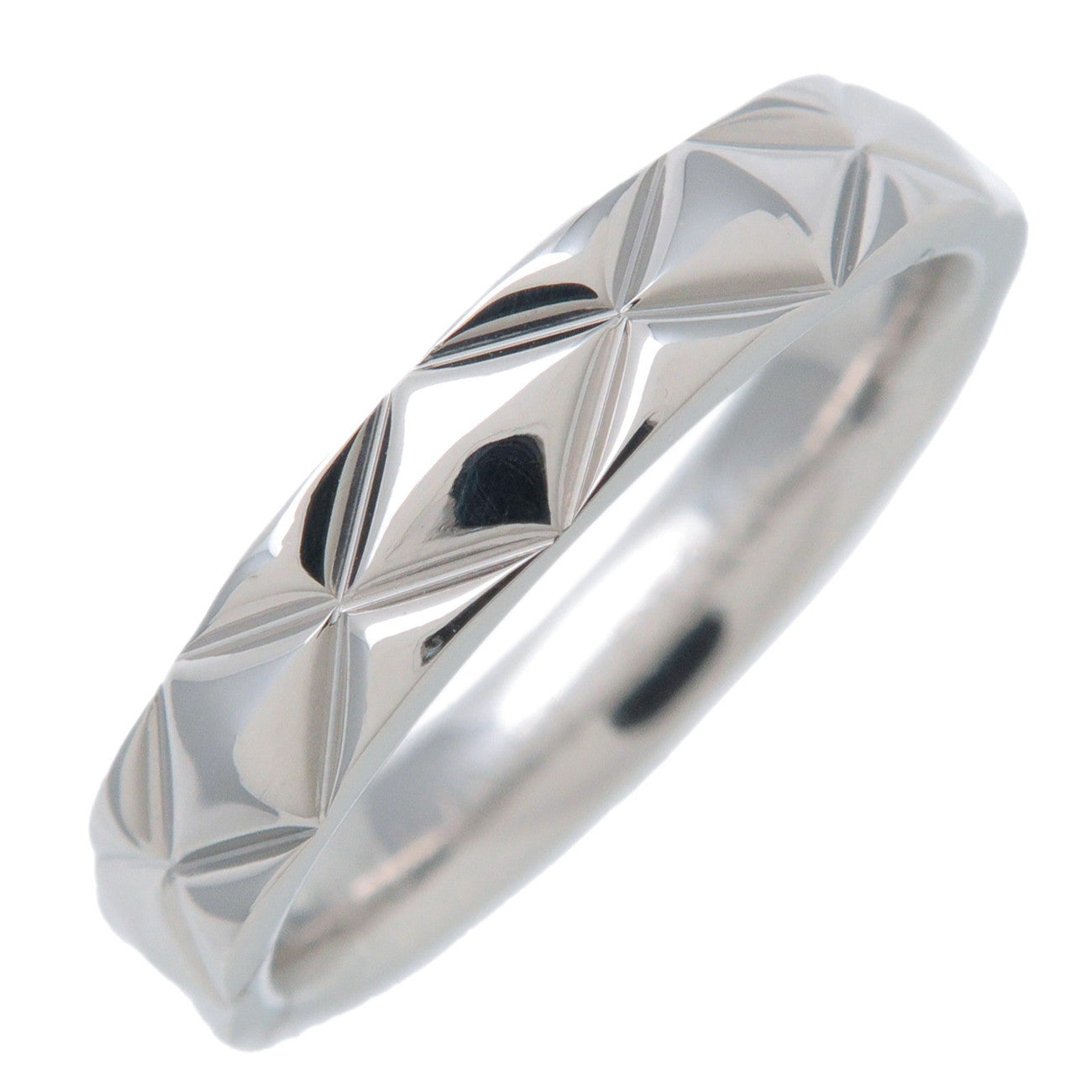 CHANEL-Matelasse-Ring-Medium-PT950-Platinum-#51-US5.5-6-EU50.5